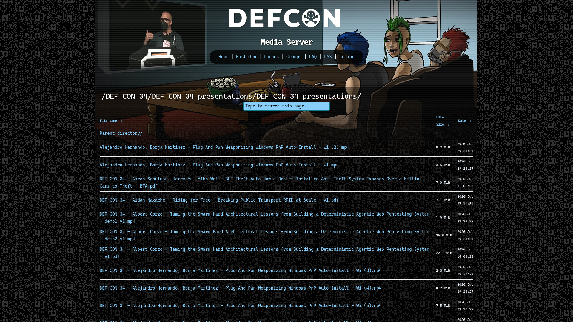 The DEF CON® Media Server - Archives of the conferences