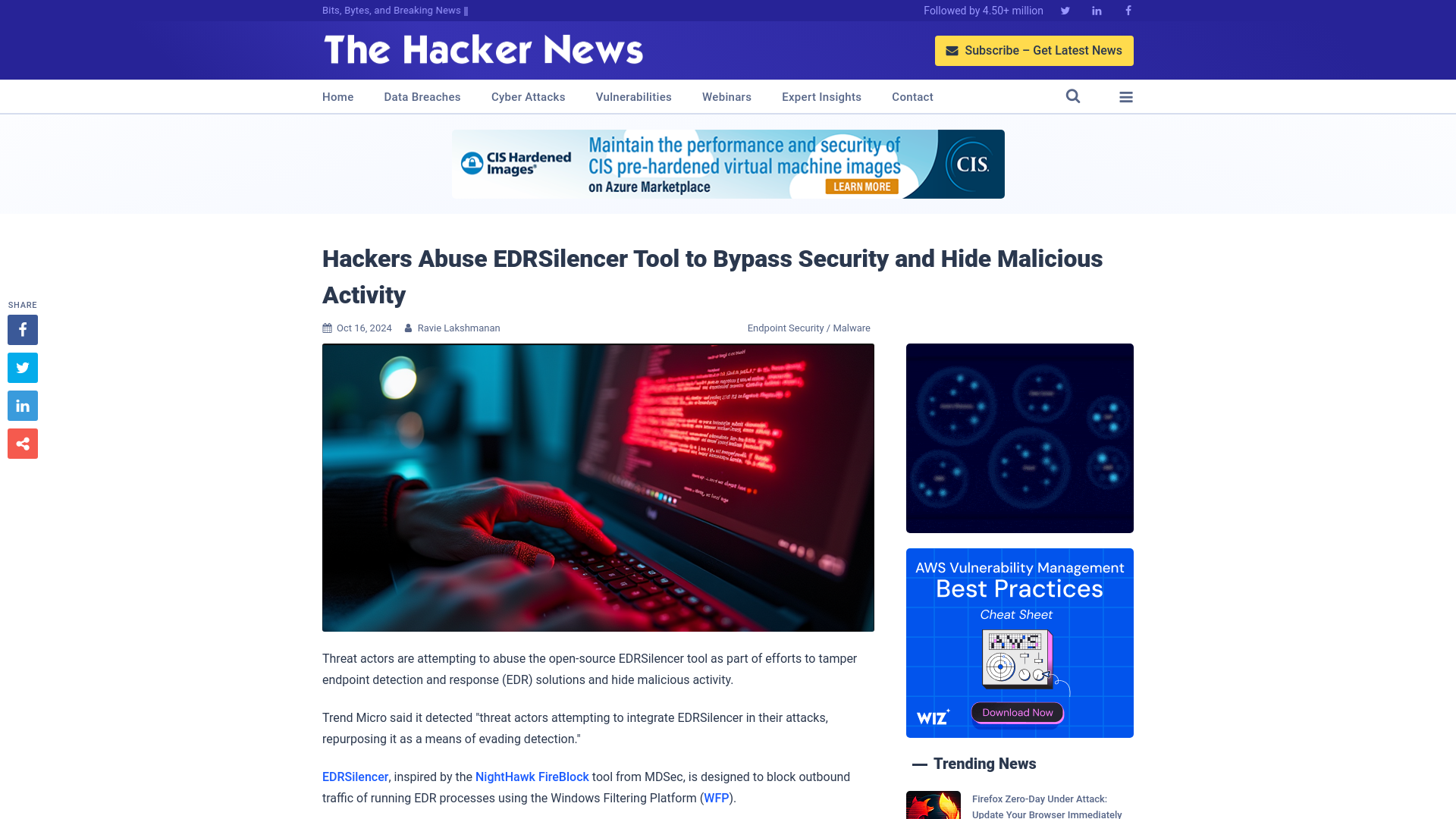 Hackers Abuse EDRSilencer Tool to Bypass Security and Hide Malicious Activity