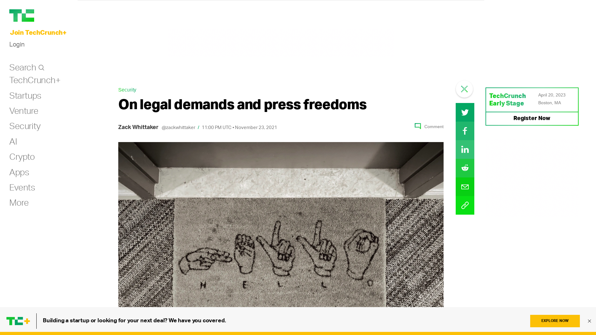 On legal demands and press freedoms | TechCrunch