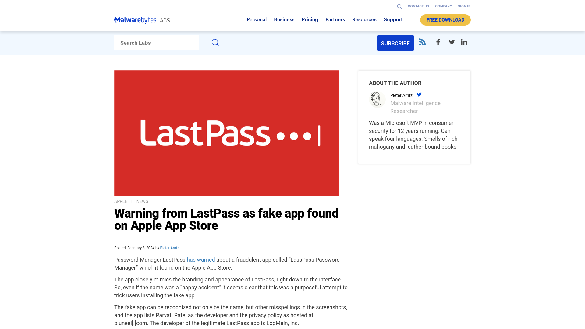 Warning from LastPass as fake app found on Apple App Store | Malwarebytes