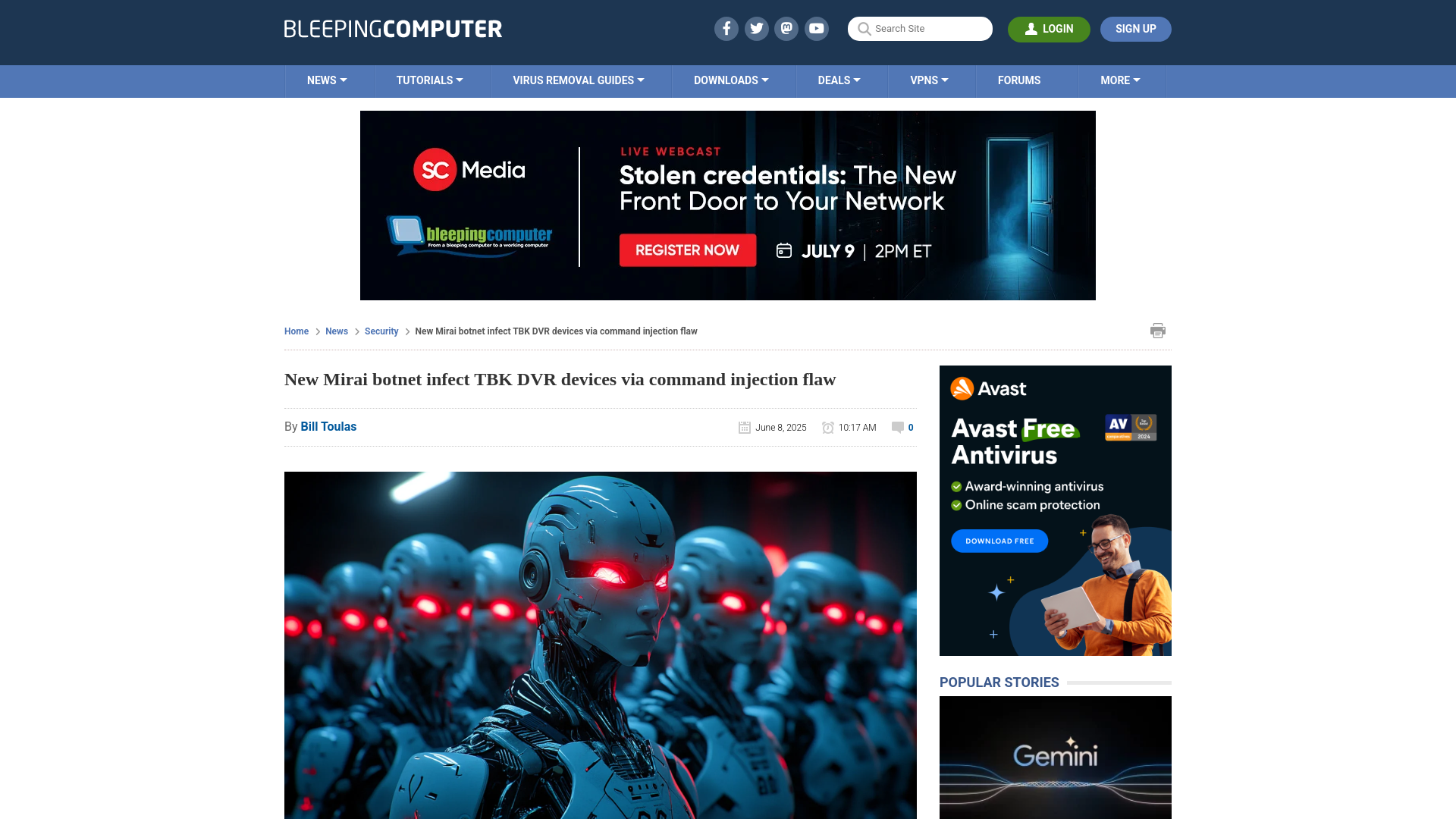 New Mirai botnet infect TBK DVR devices via command injection flaw