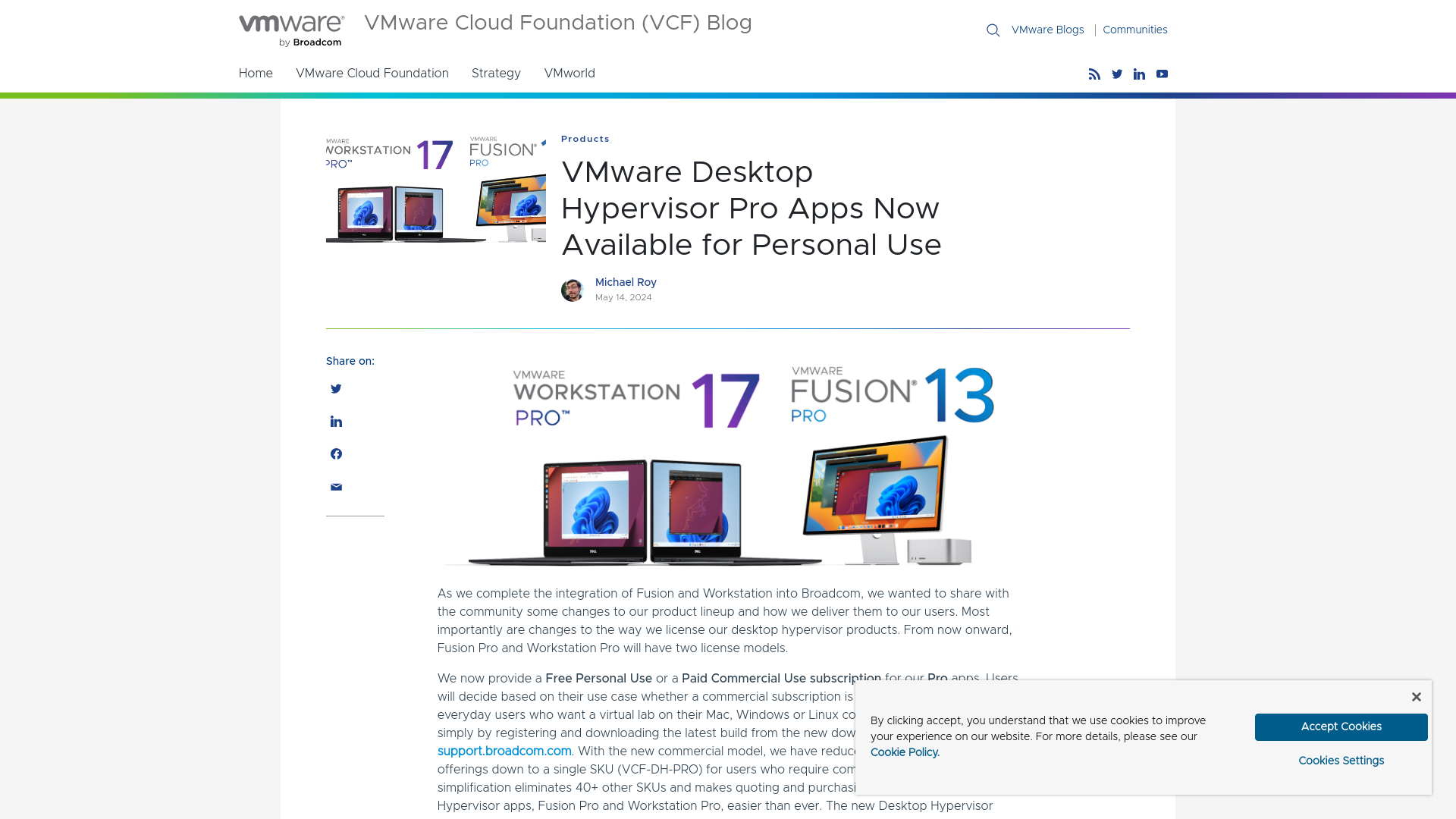 VMware Desktop Hypervisor Pro Apps Now Available for Personal Use - VMware Cloud Foundation (VCF) Blog