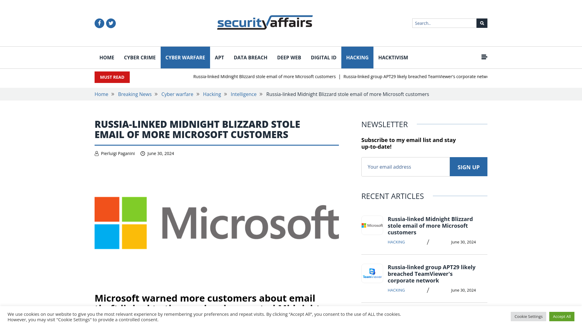 Russia's Midnight Blizzard stole email of more Microsoft customers