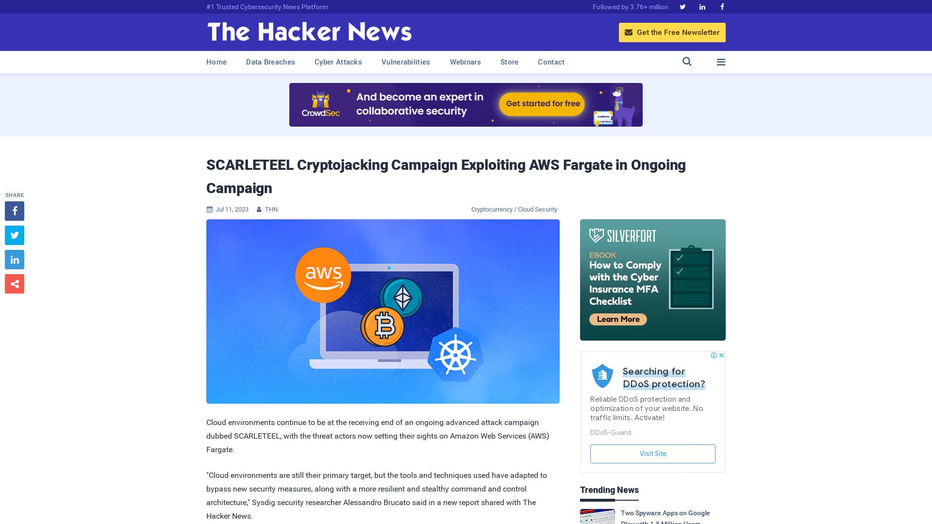 SCARLETEEL Cryptojacking Campaign Exploiting AWS Fargate in Ongoing Campaign