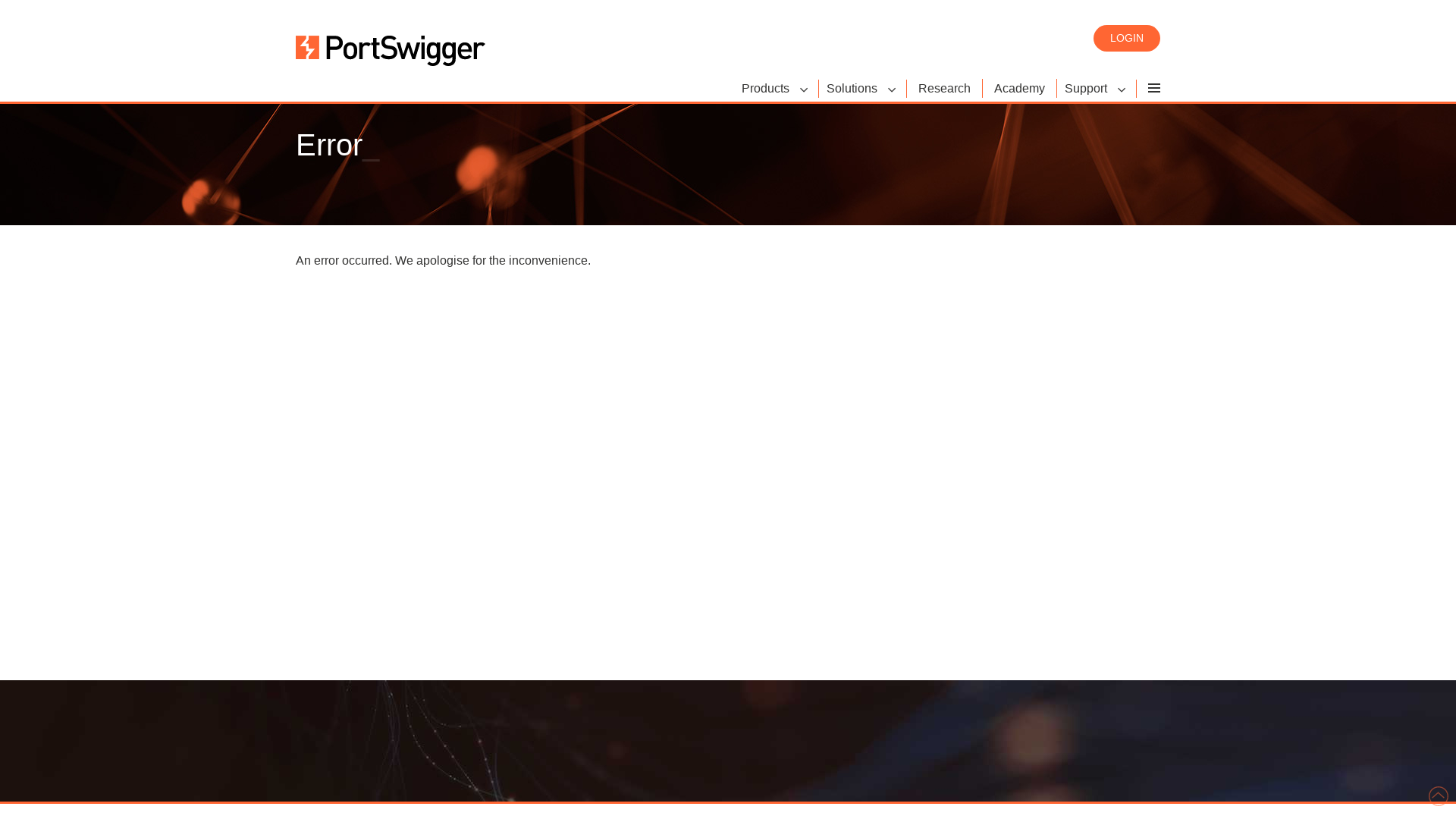 Error - PortSwigger