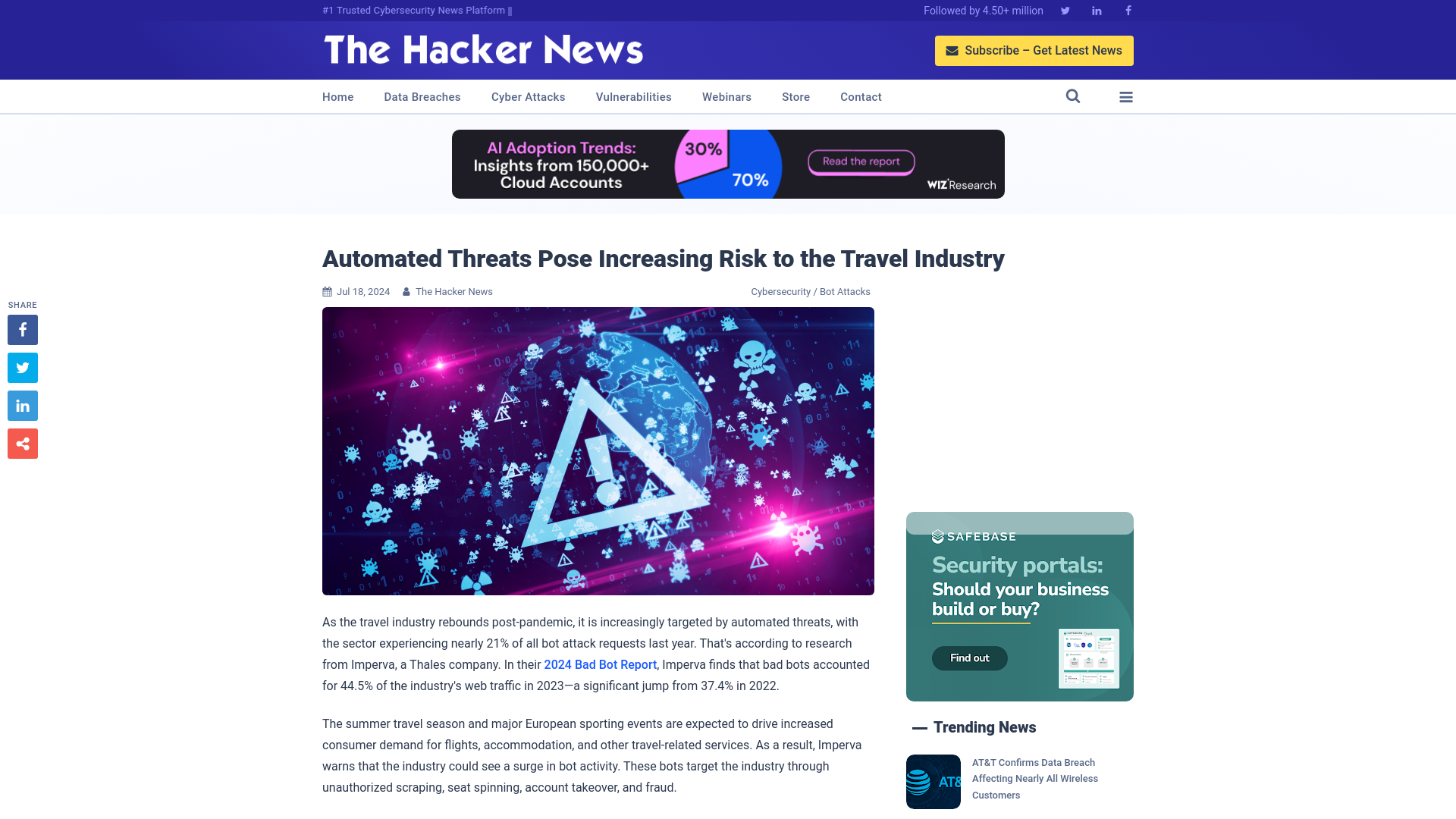 Automated Threats Pose Increasing Risk to the Travel Industry