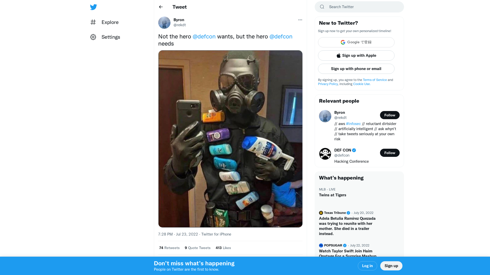 Byron on Twitter: "Not the hero @defcon wants, but the hero @defcon needs https://t.co/tH5jBFQqYY" / Twitter
