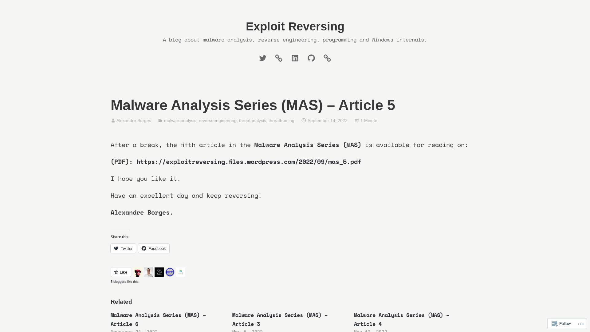 Malware Analysis Series (MAS) – Article 5 – Exploit Reversing