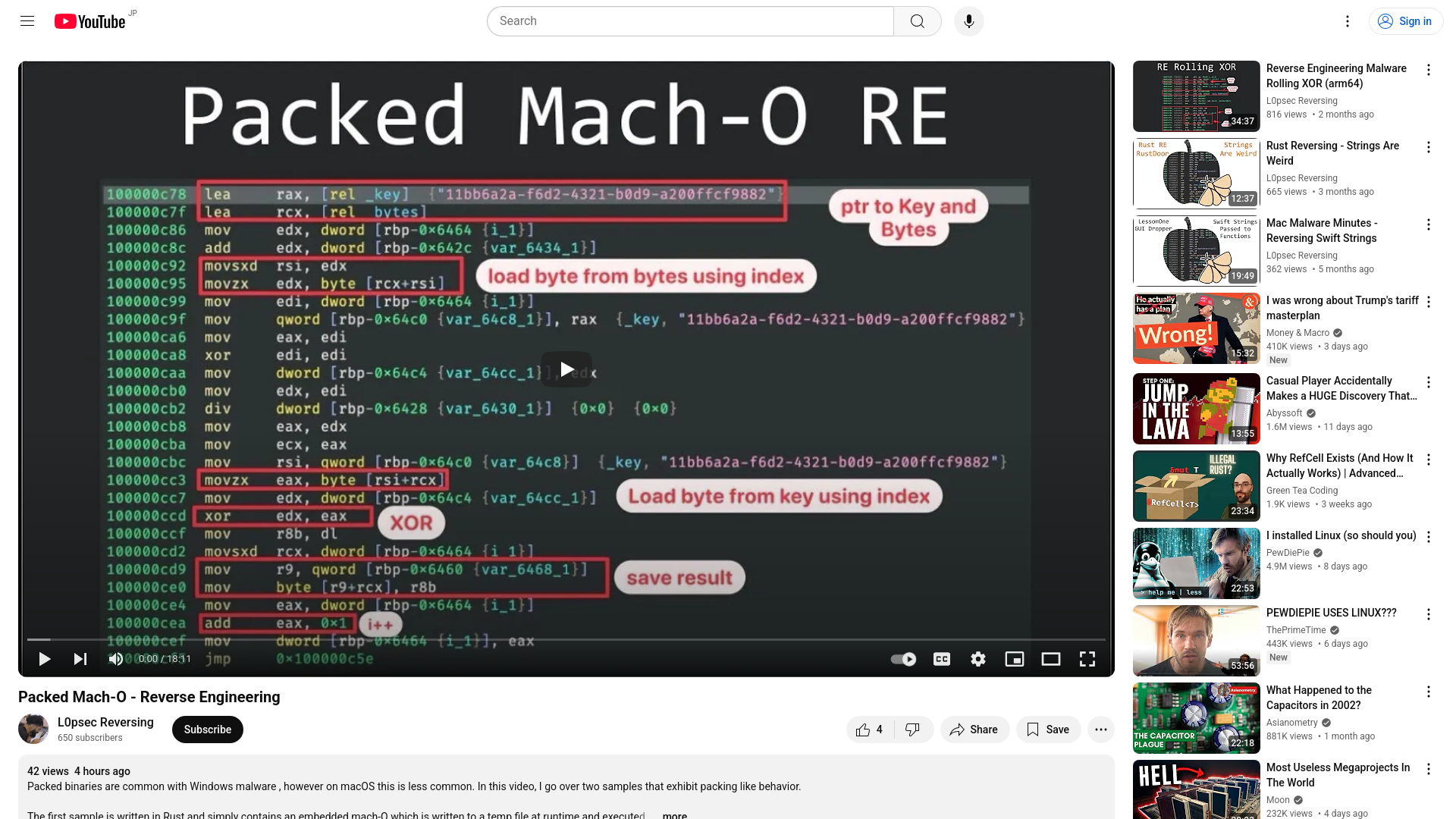 Packed Mach-O - Reverse Engineering - YouTube