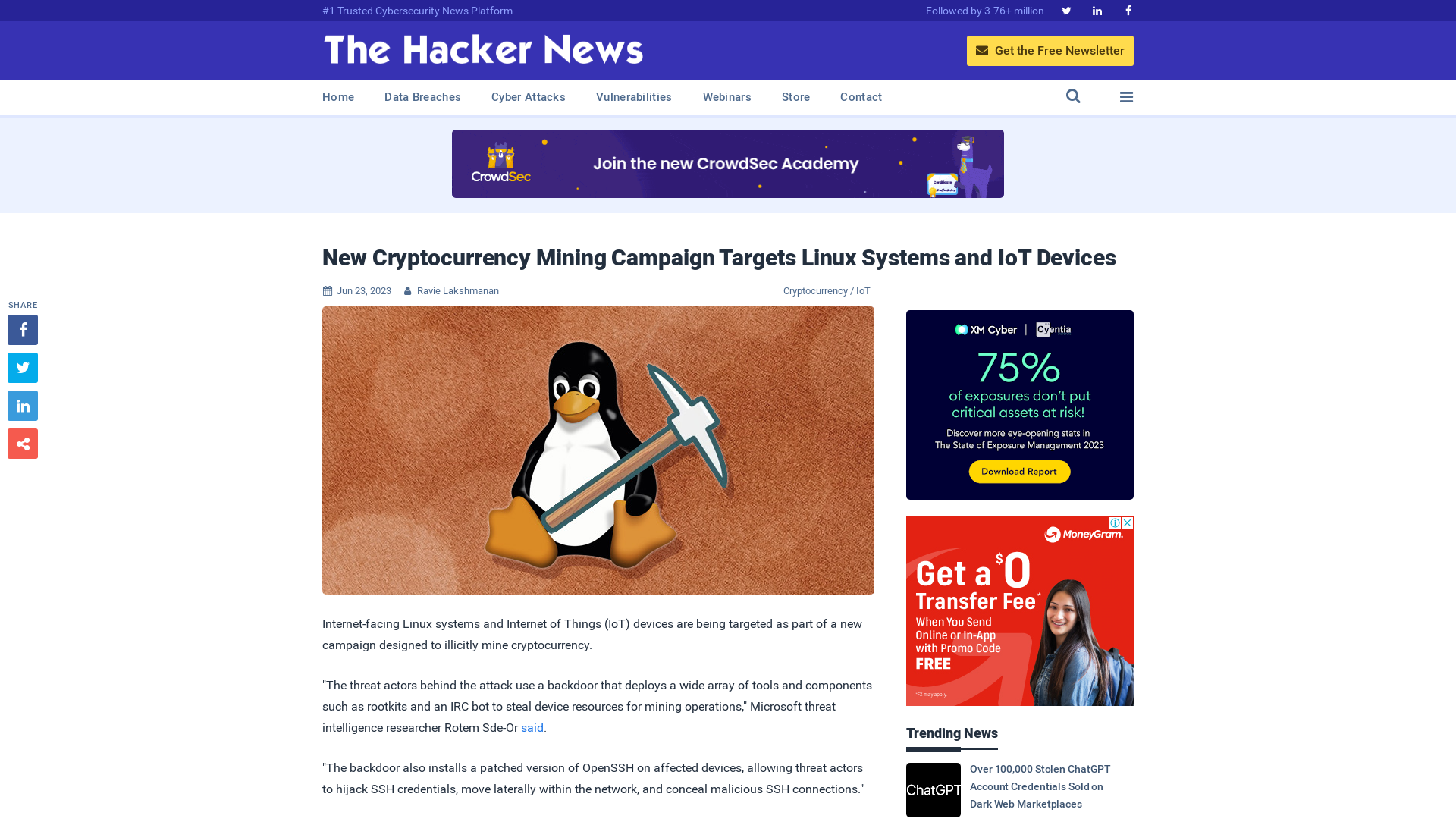 New Cryptocurrency Mining Campaign Targets Linux Systems and IoT Devices