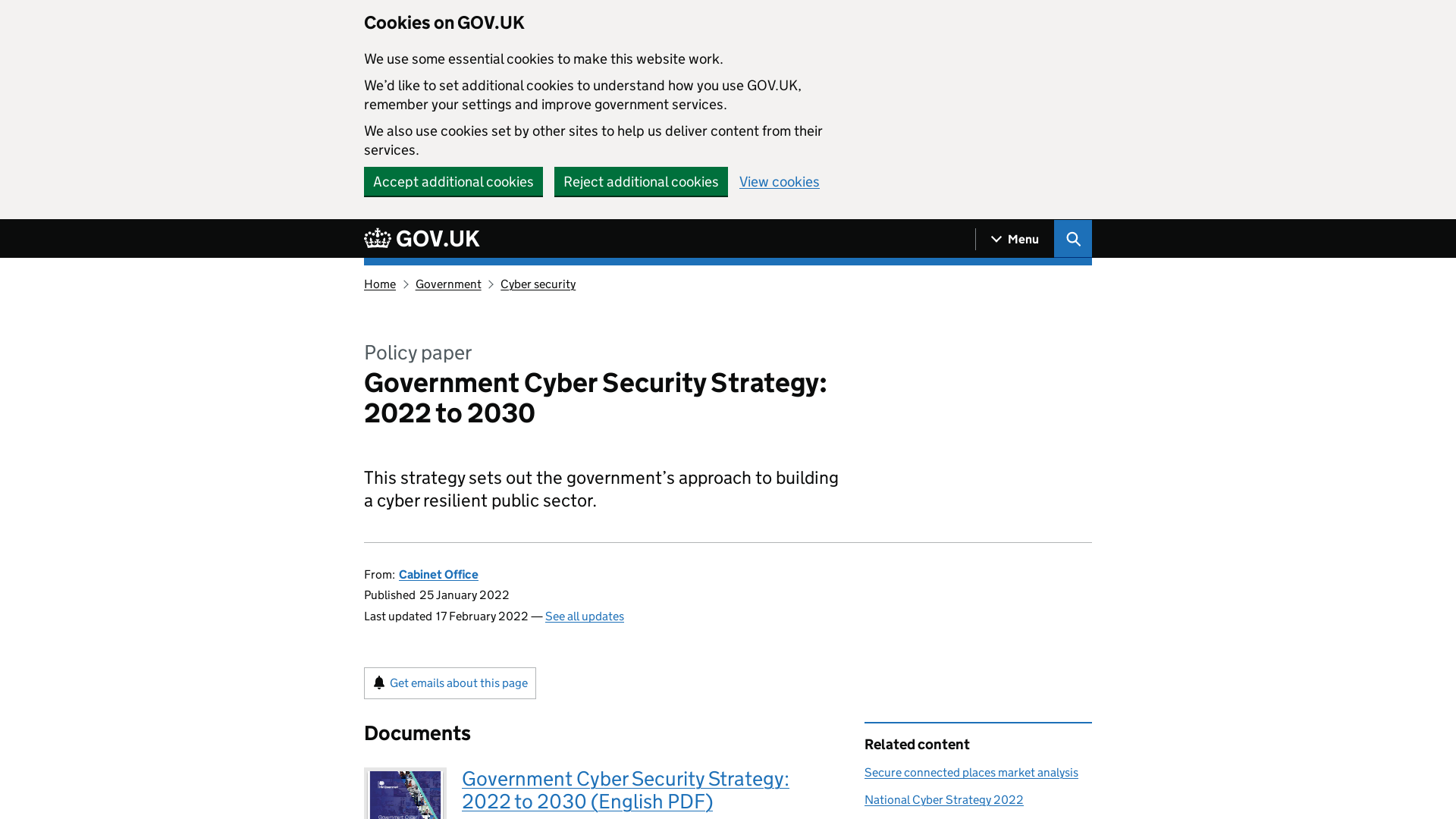 Government Cyber Security Strategy: 2022 to 2030 - GOV.UK