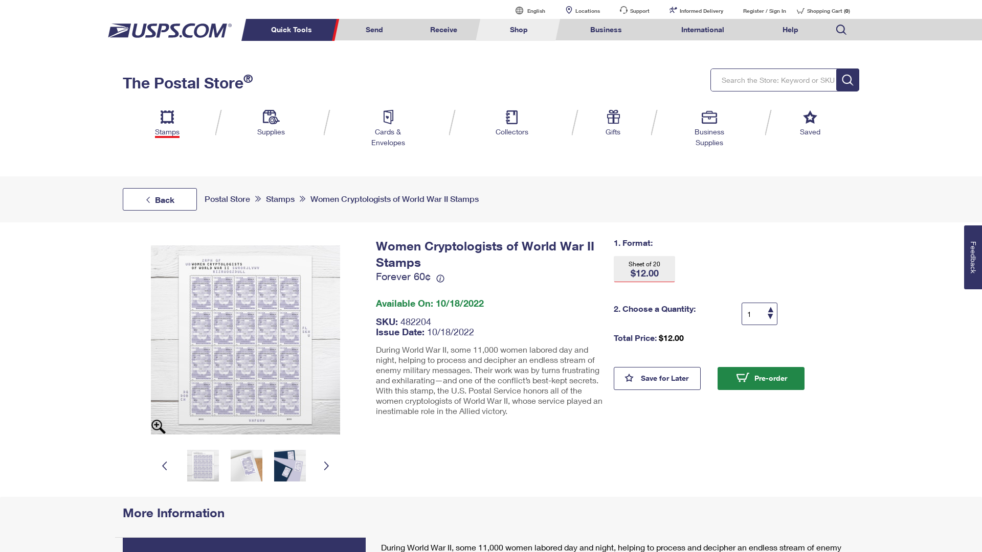 Women Cryptologists of World War II Stamps Stamp | USPS.com