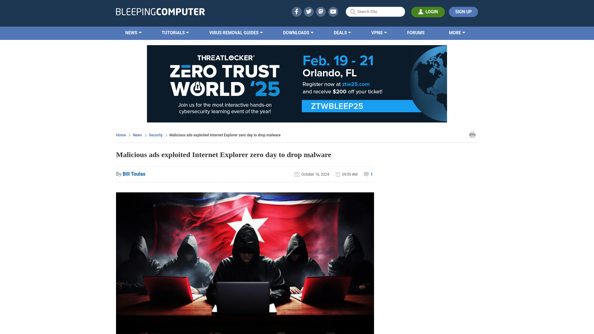 Malicious ads exploited Internet Explorer zero day to drop malware