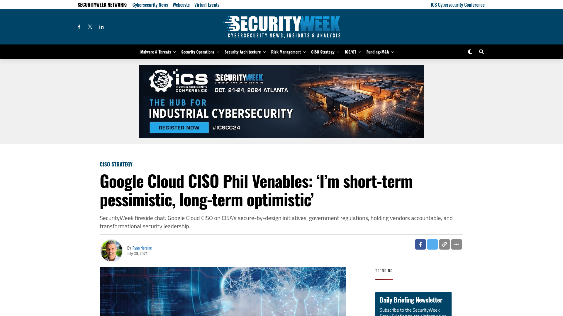 Google Cloud CISO Phil Venables: ‘I'm short-term pessimistic, long-term optimistic’ - SecurityWeek