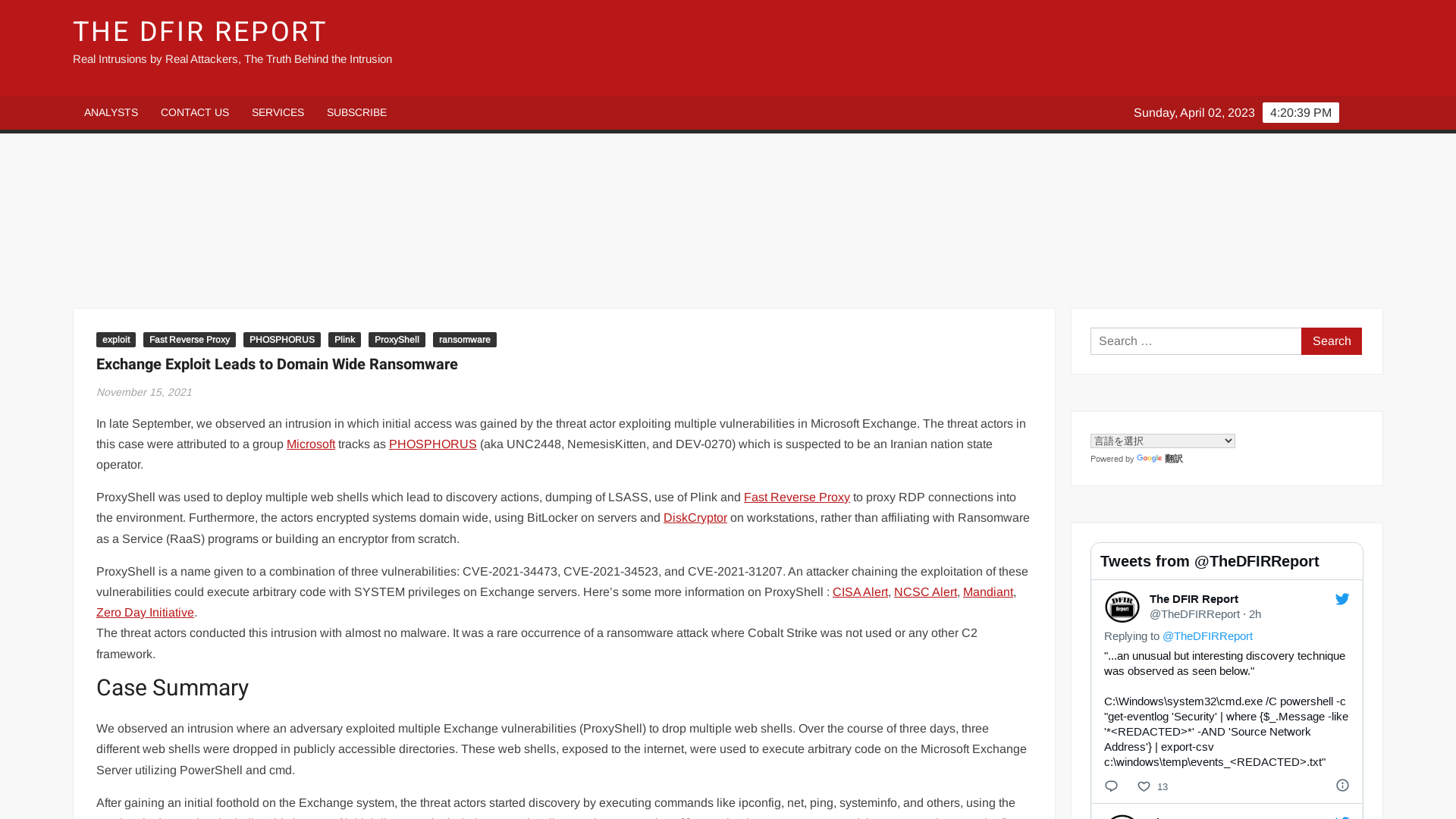 Exchange Exploit Leads to Domain Wide Ransomware