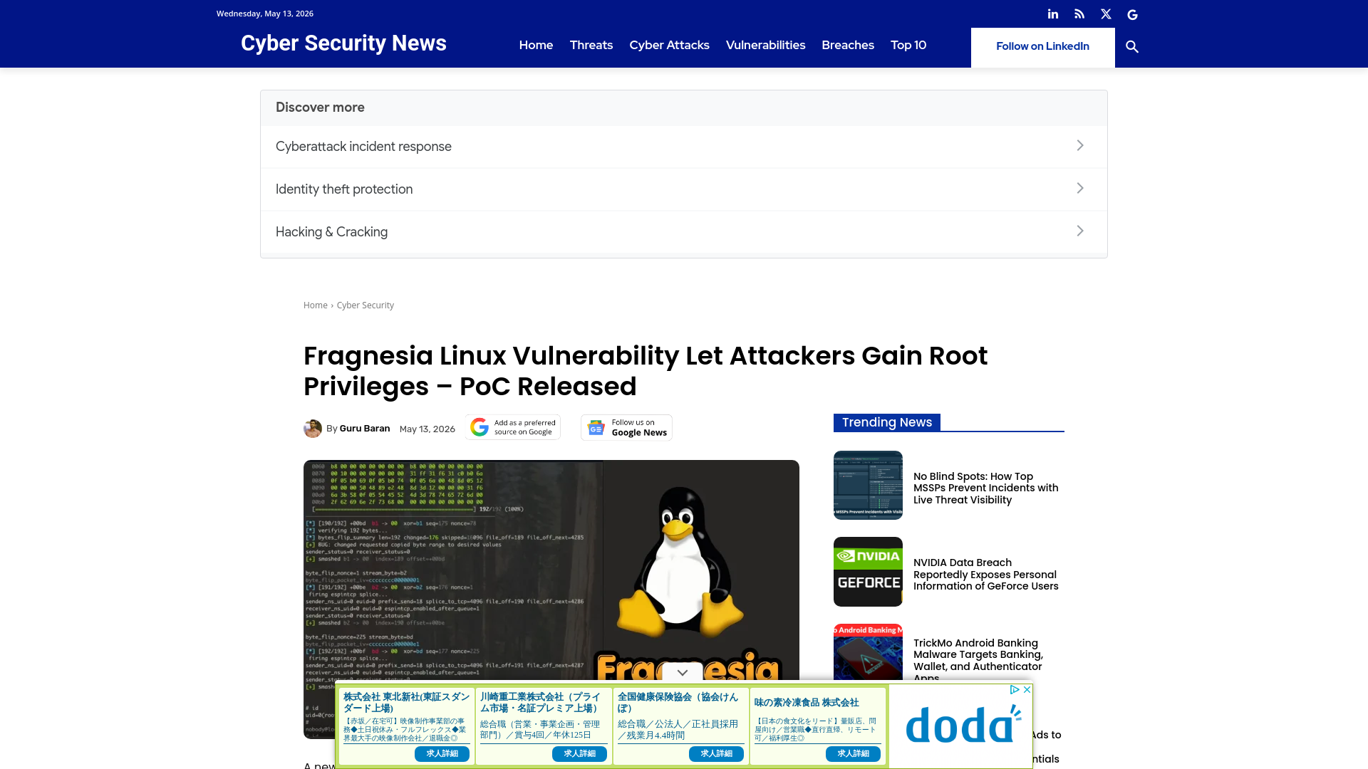 Fragnesia - New Linux Kernel Vulnerability Enables Root Access