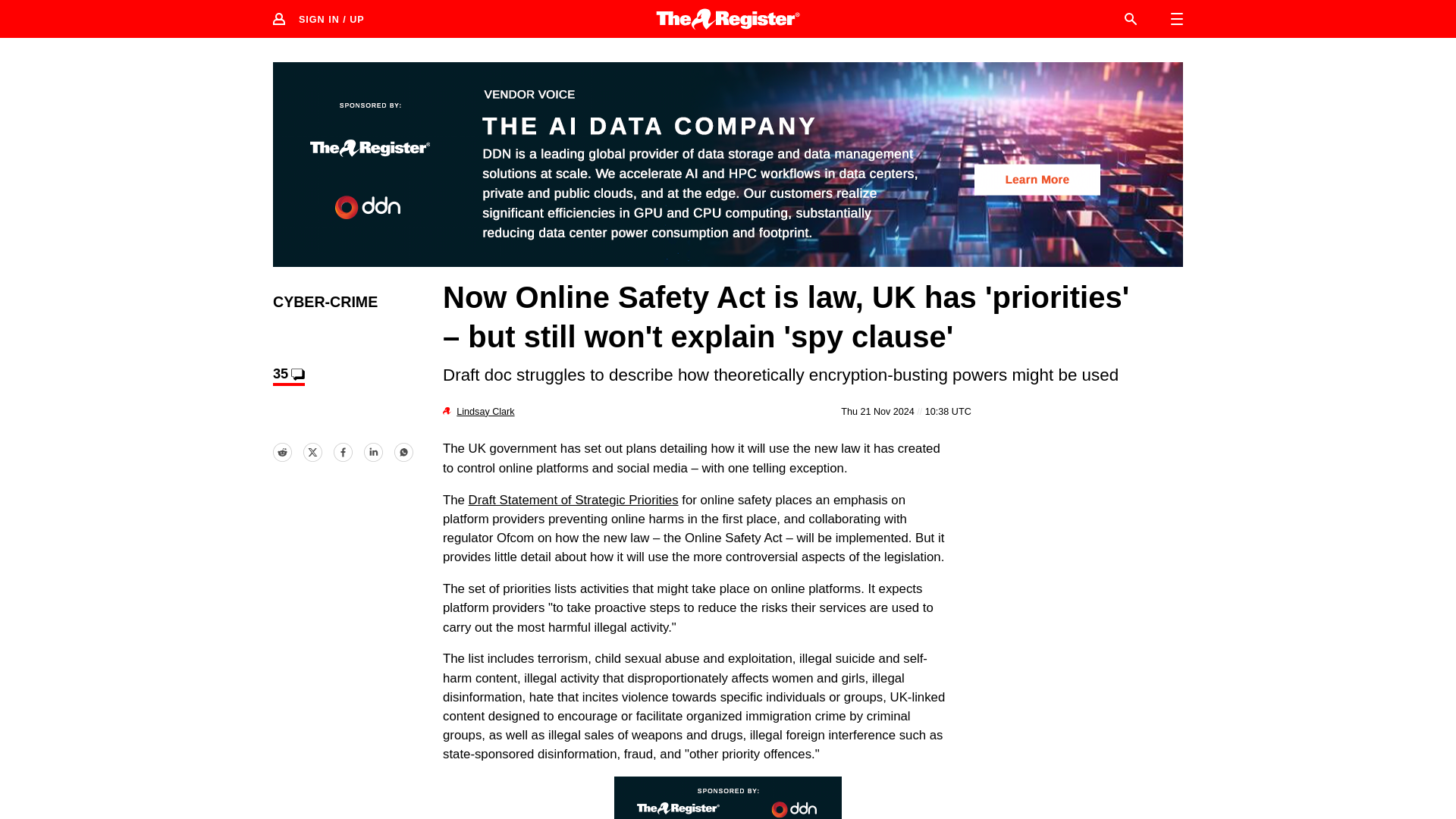 Now Online Safety Act is law, UK outlines 'priorities' • The Register