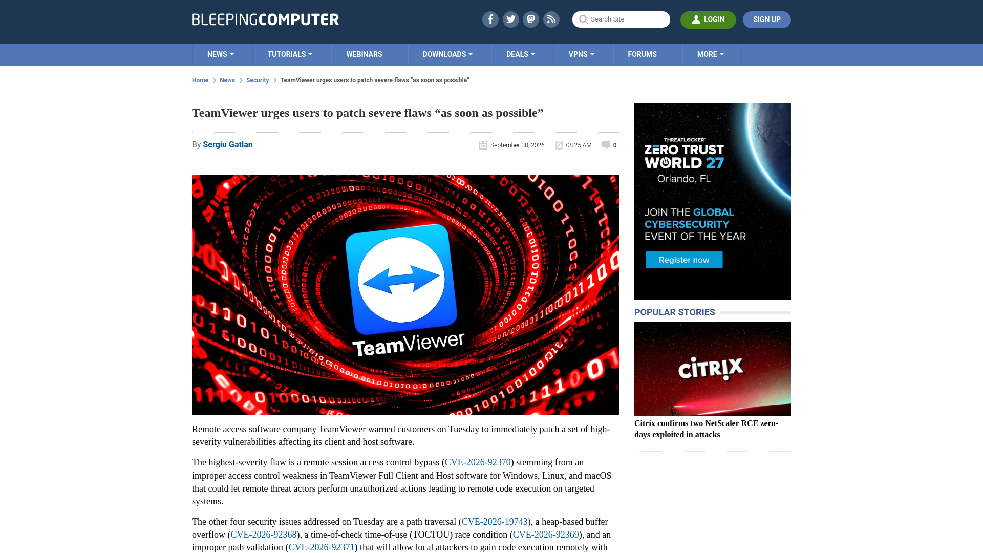 TeamViewer urges users to patch severe flaws “as soon as possible”