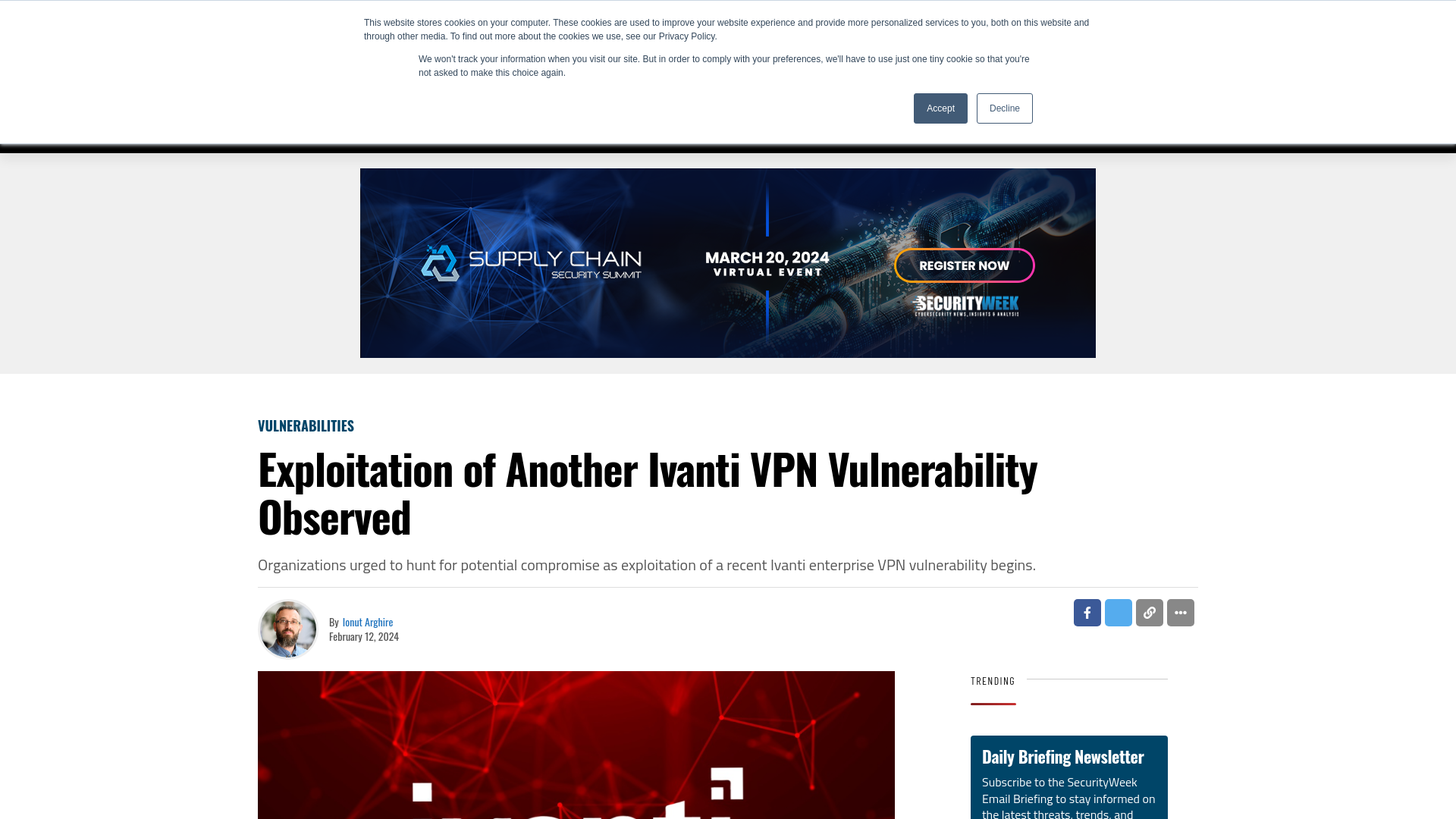 Exploitation of Another Ivanti VPN Vulnerability Observed - SecurityWeek