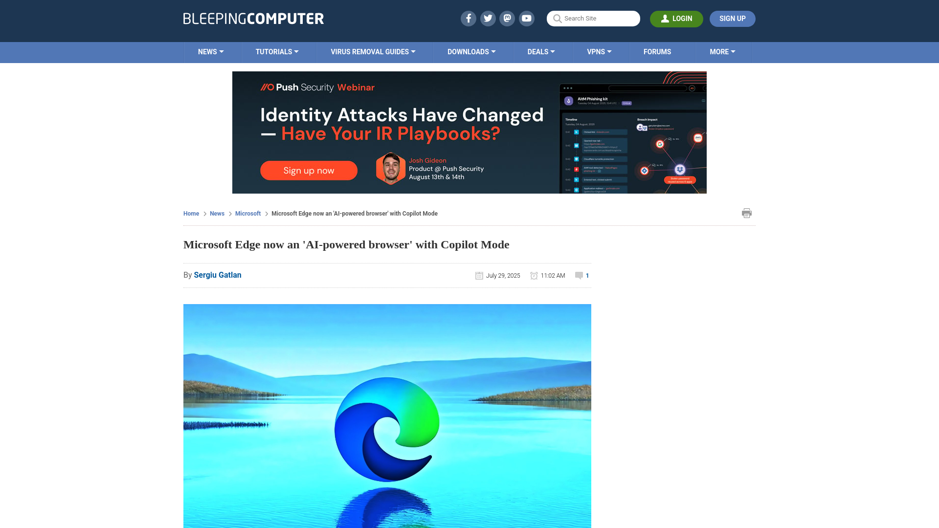Microsoft Edge now an 'AI-powered browser' with Copilot Mode