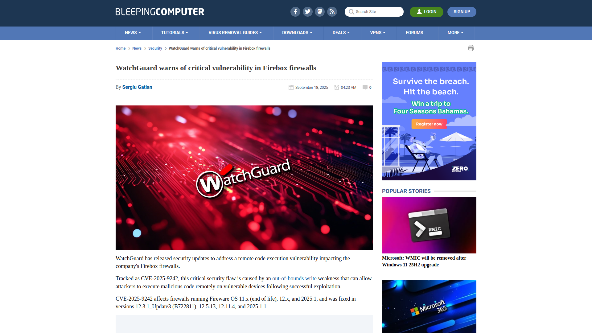 WatchGuard warns of critical vulnerability in Firebox firewalls