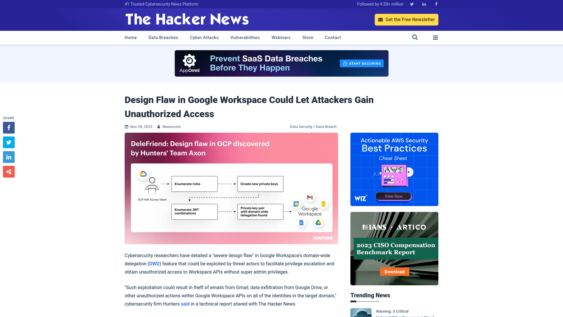 Design Flaw in Google Workspace Could Let Attackers Gain Unauthorized Access