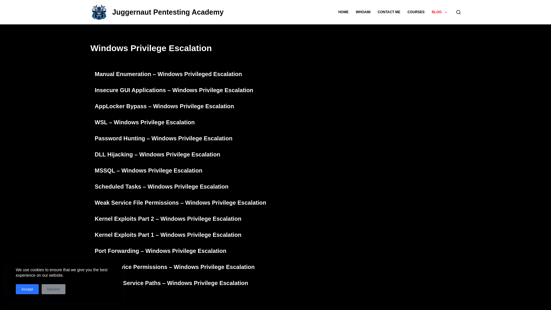 Windows Privilege Escalation - Juggernaut Pentesting Blog