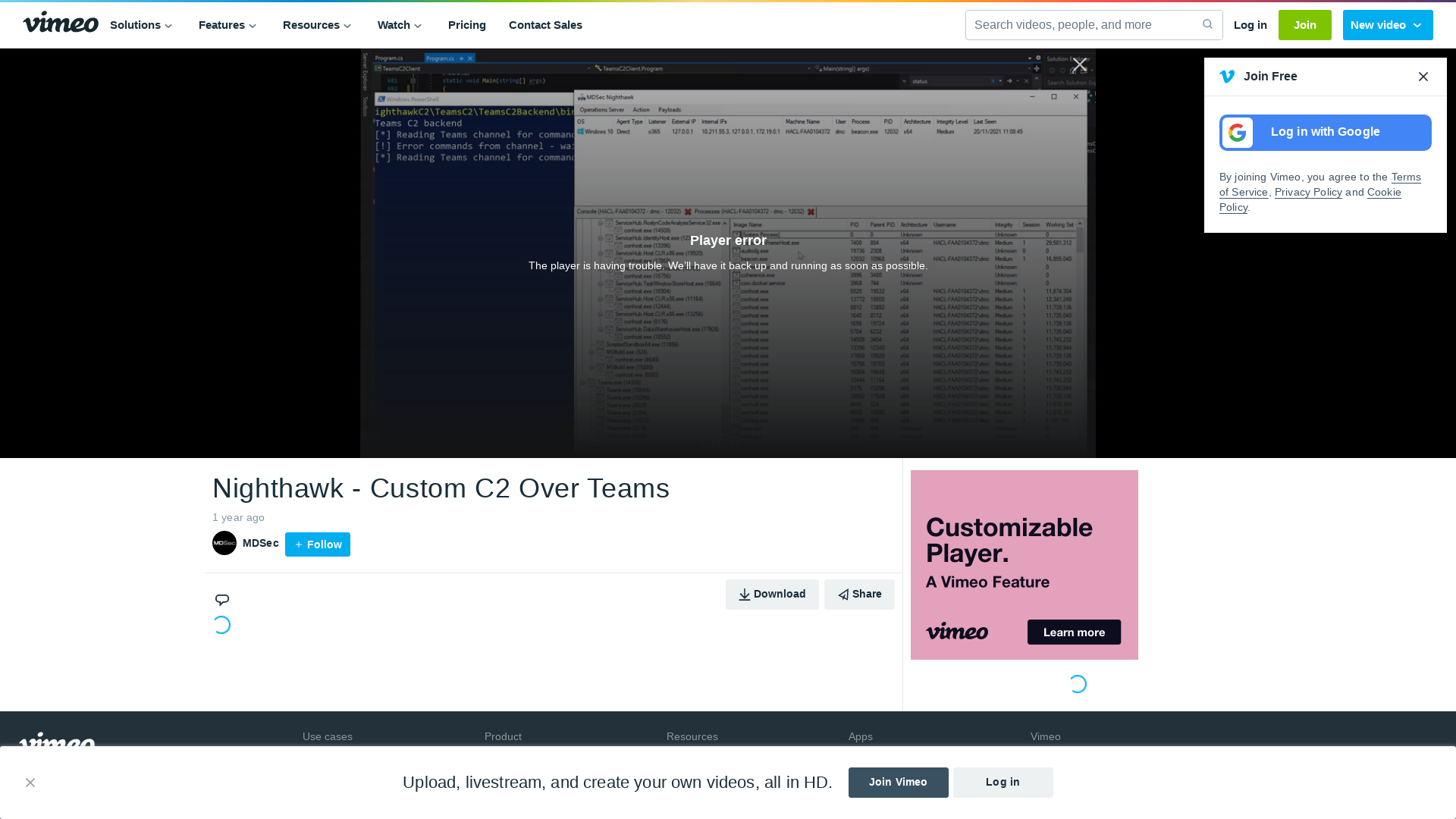 Nighthawk - Custom C2 Over Teams on Vimeo