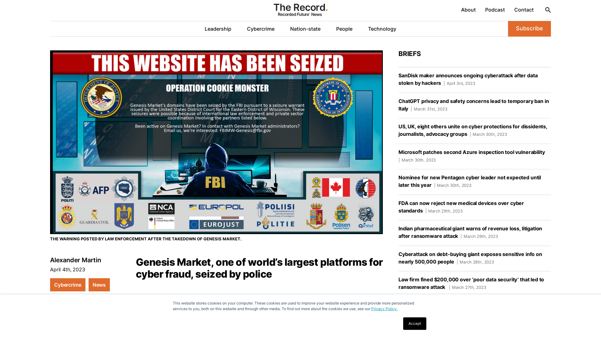 Genesis Market, one of world’s largest platforms for cyber fraud, seized by police