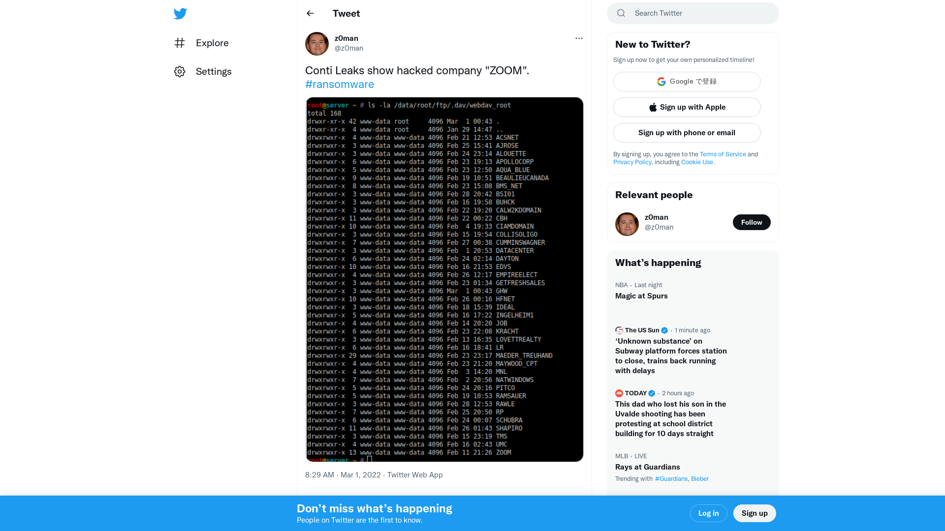z0man on Twitter: "Conti Leaks show hacked company "ZOOM". #ransomware https://t.co/AEeoLnz8YX" / Twitter