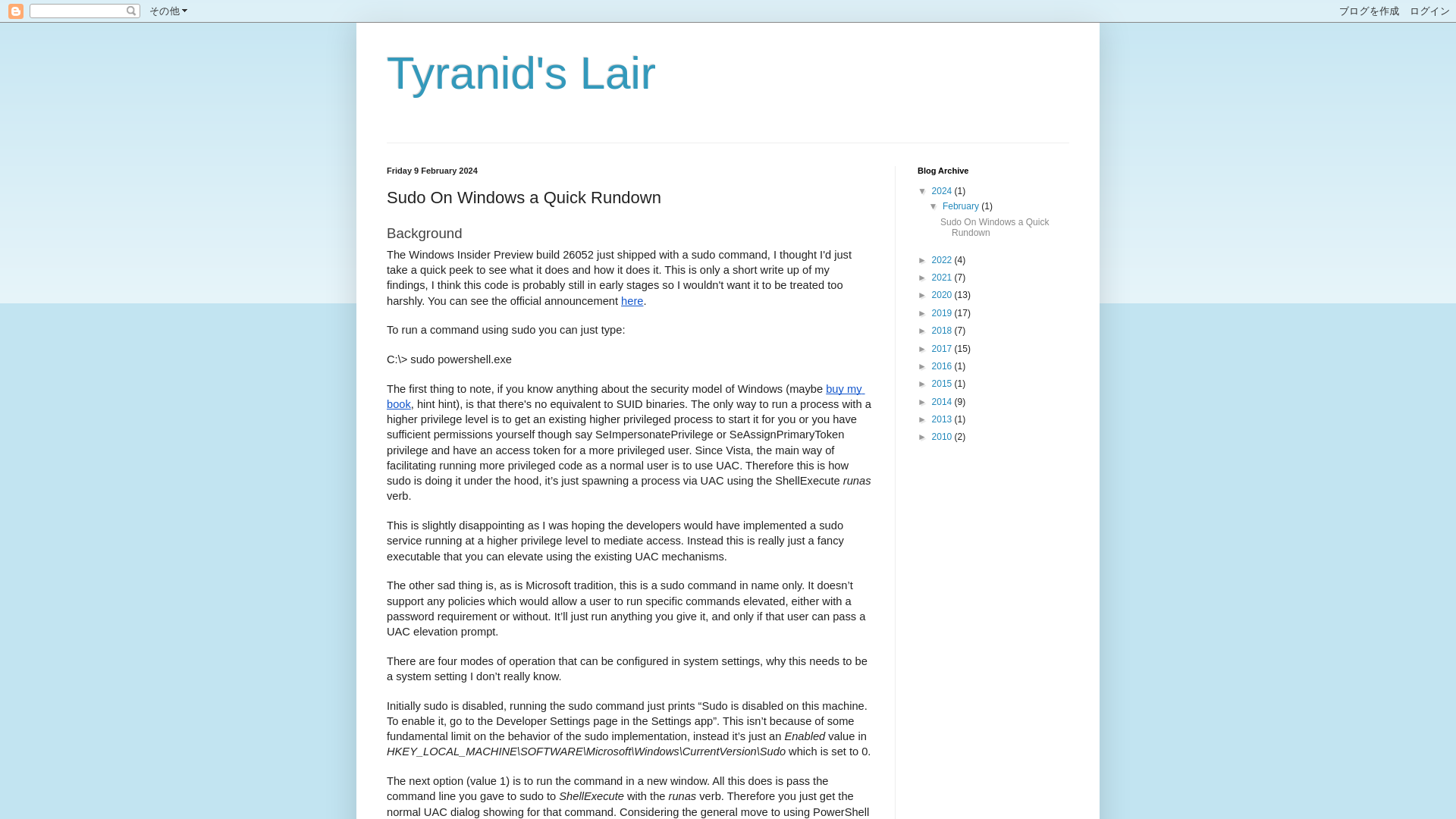 Tyranid's Lair: Sudo On Windows a Quick Rundown