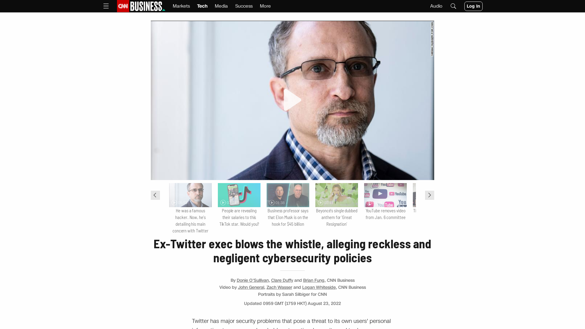 Twitter whistleblower Peiter "Mudge" Zatko raises concerns over security threats at platform - CNN