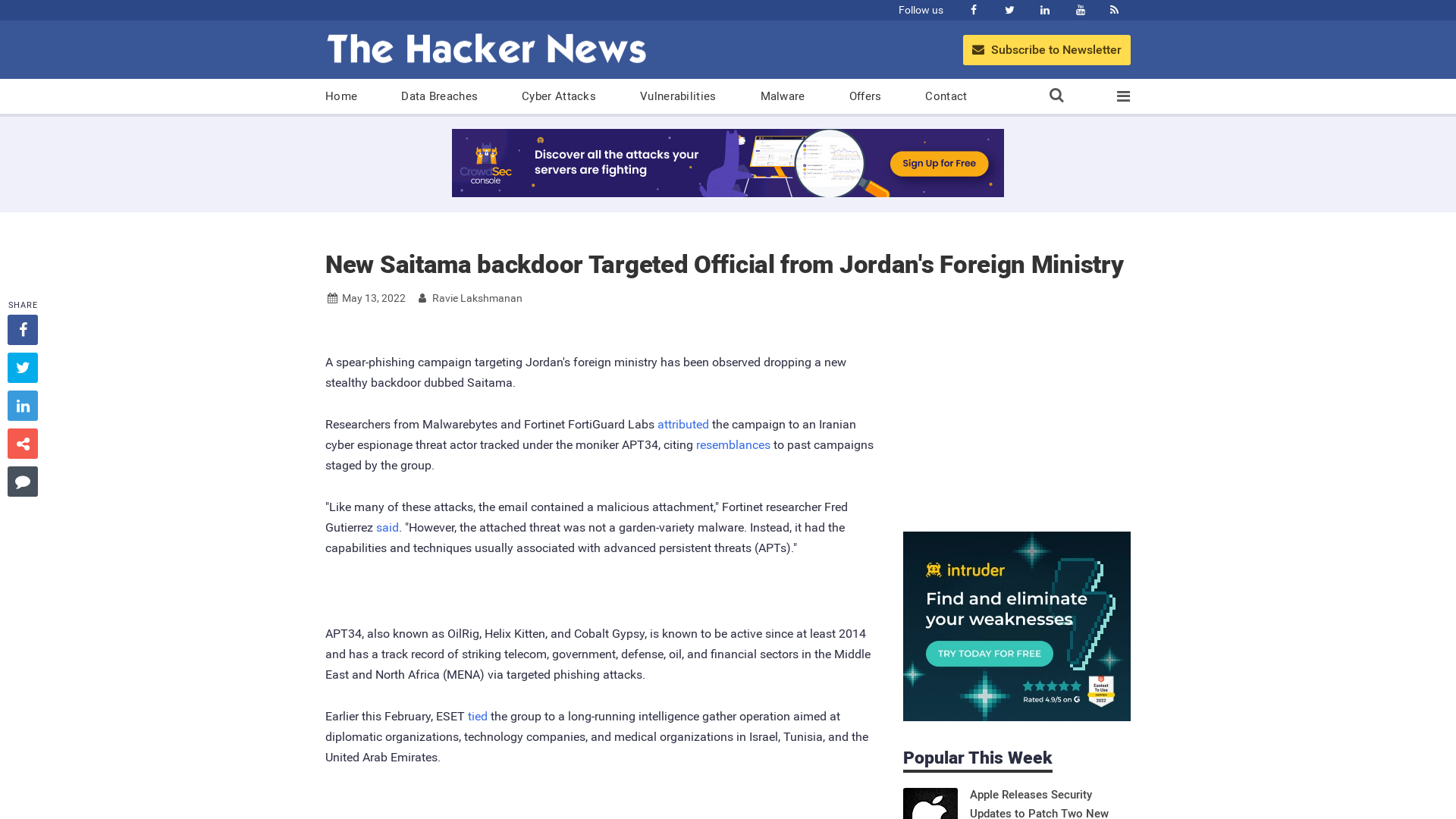 New Saitama backdoor Targeted Official from Jordan's Foreign Ministry