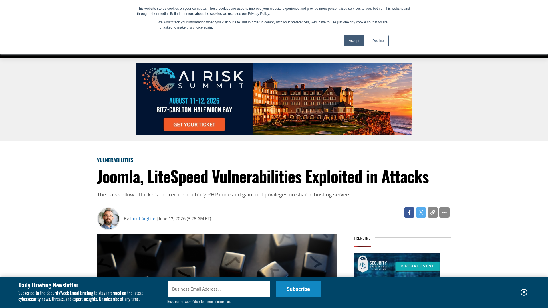 Joomla, LiteSpeed Vulnerabilities Exploited in Attacks - SecurityWeek
