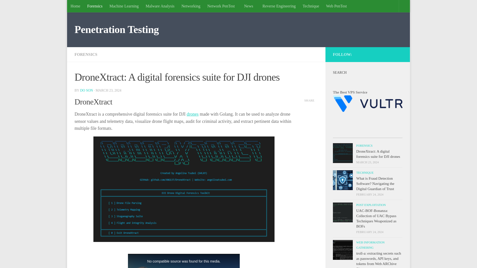 DroneXtract: A digital forensics suite for DJI drones