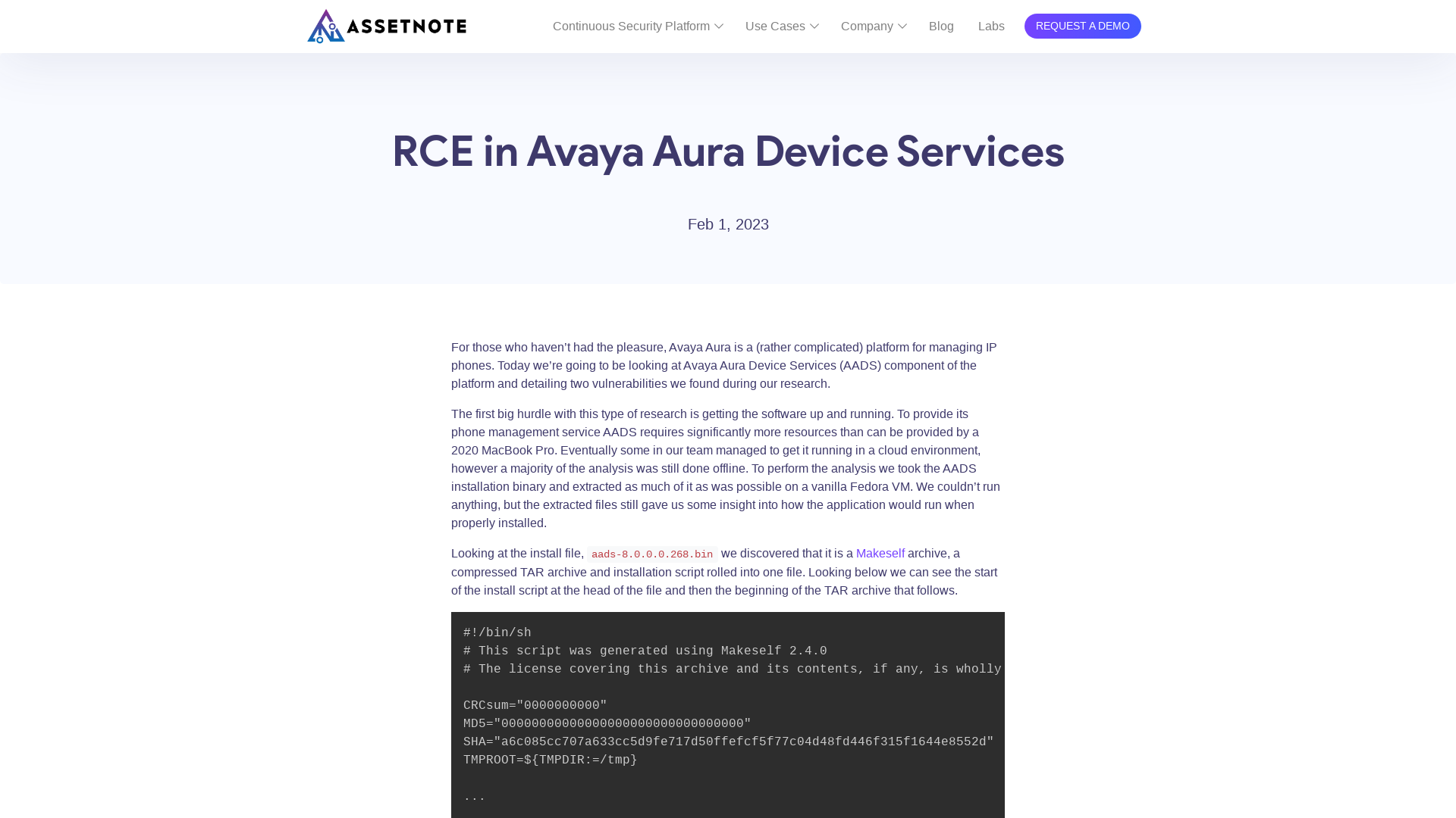 RCE in Avaya Aura Device Services – Assetnote