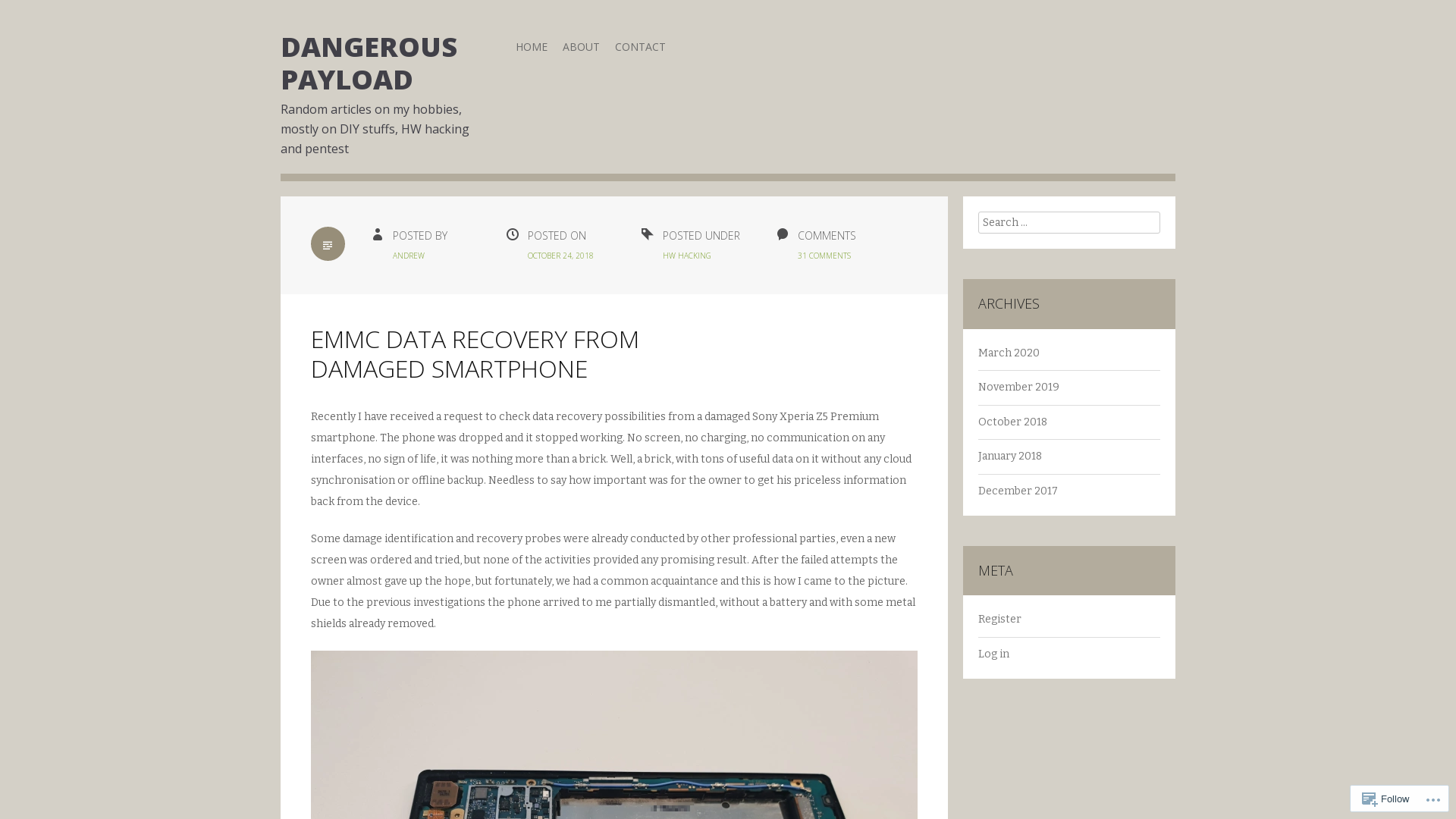 eMMC data recovery from damaged smartphone | Dangerous Payload