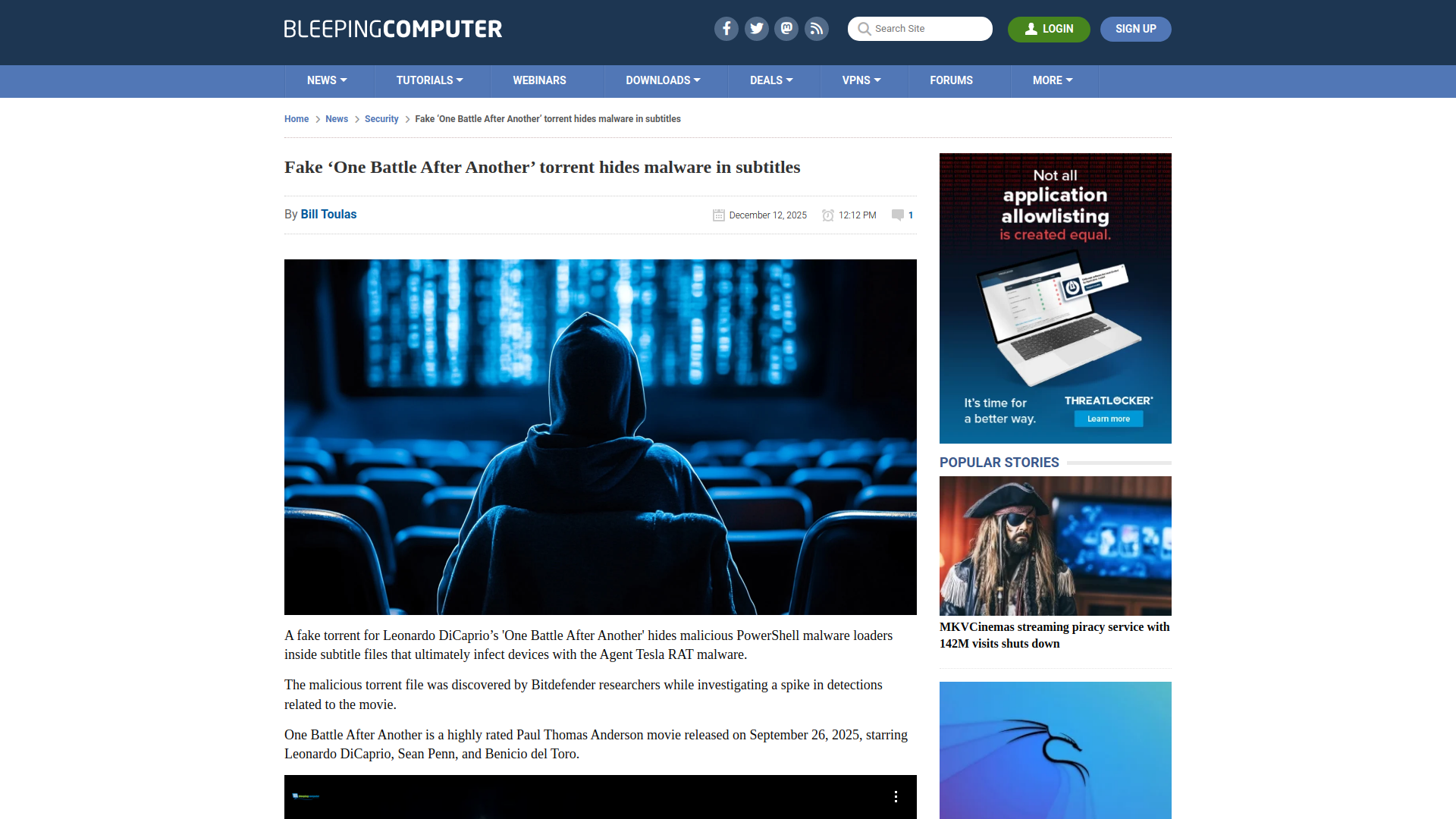Fake ‘One Battle After Another’ torrent hides malware in subtitles