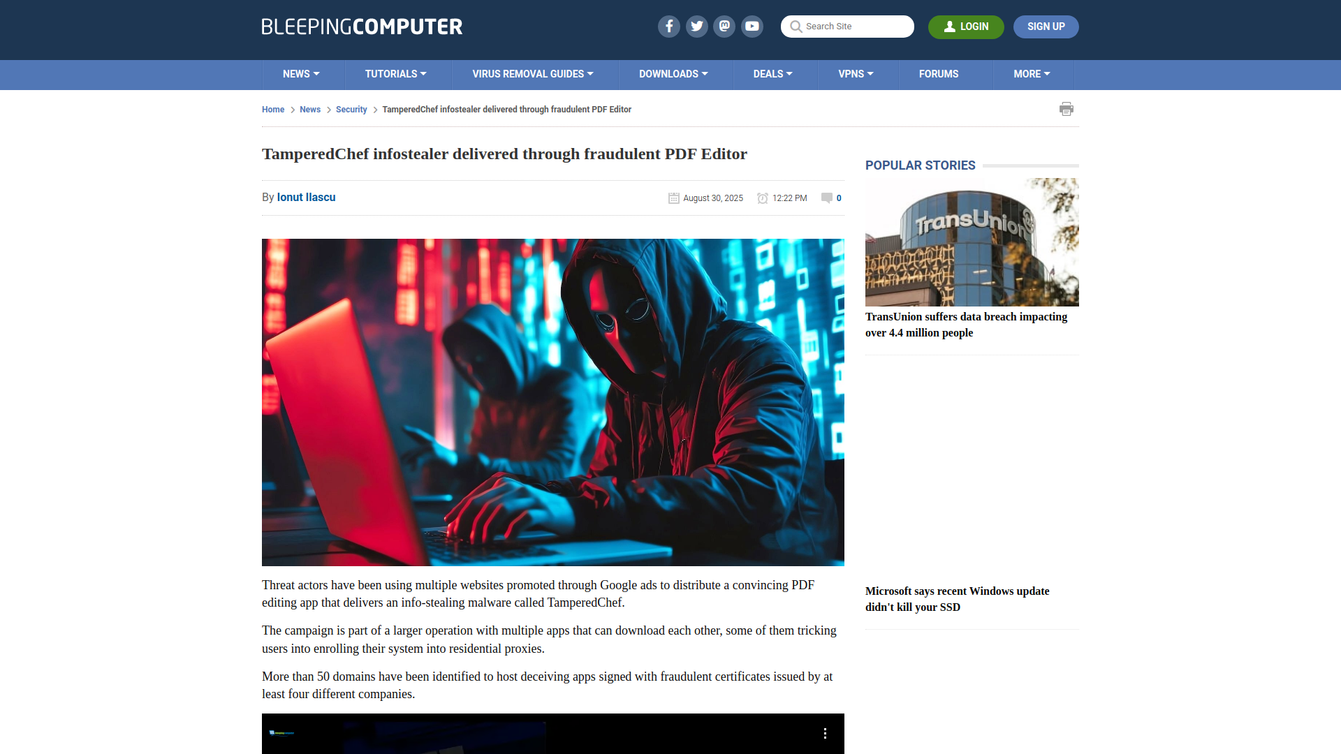 TamperedChef infostealer delivered through fraudulent PDF Editor