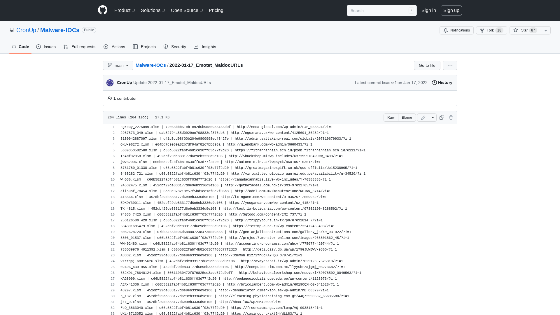 Malware-IOCs/2022-01-17_Emotet_MaldocURLs at main · CronUp/Malware-IOCs · GitHub