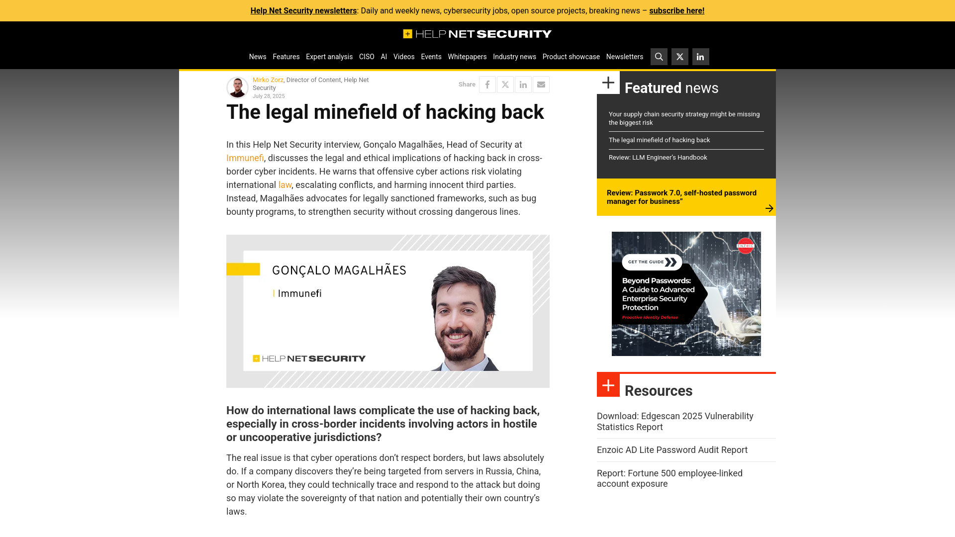 The legal minefield of hacking back - Help Net Security