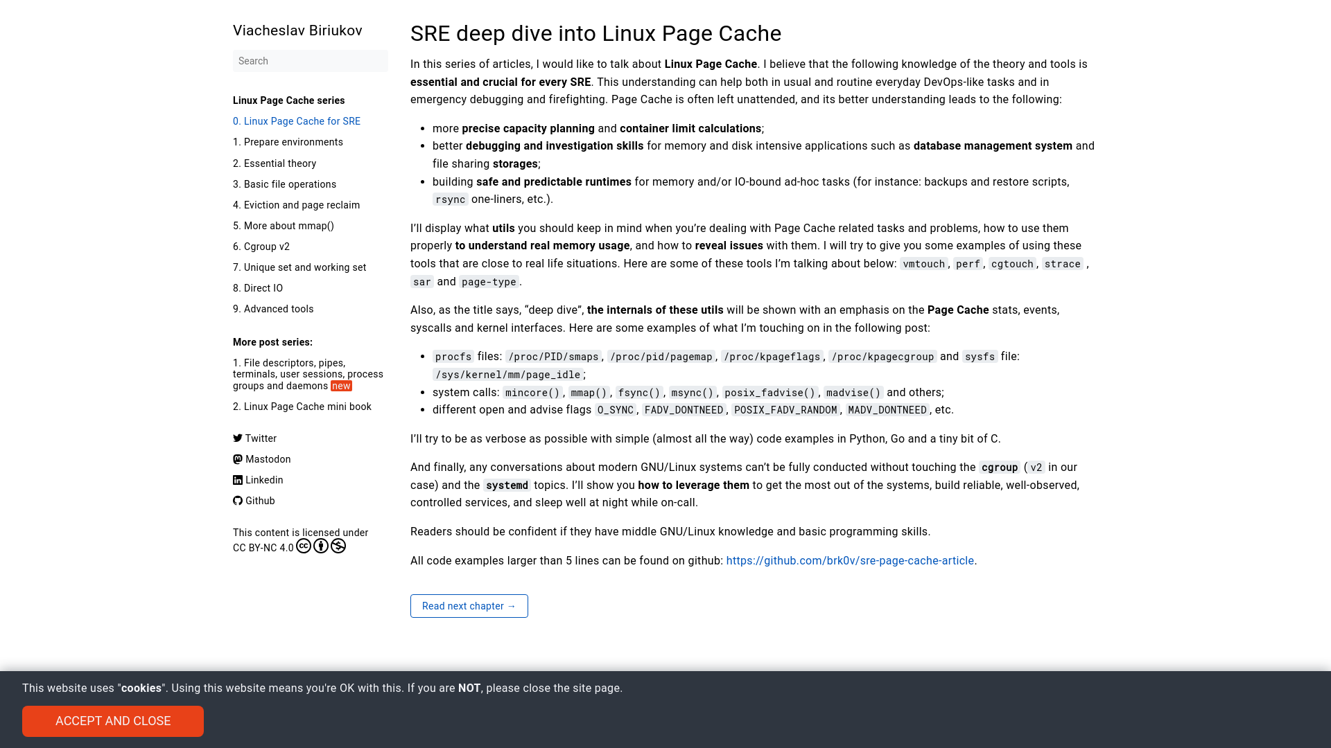 Linux Page Cache for SRE | Viacheslav Biriukov