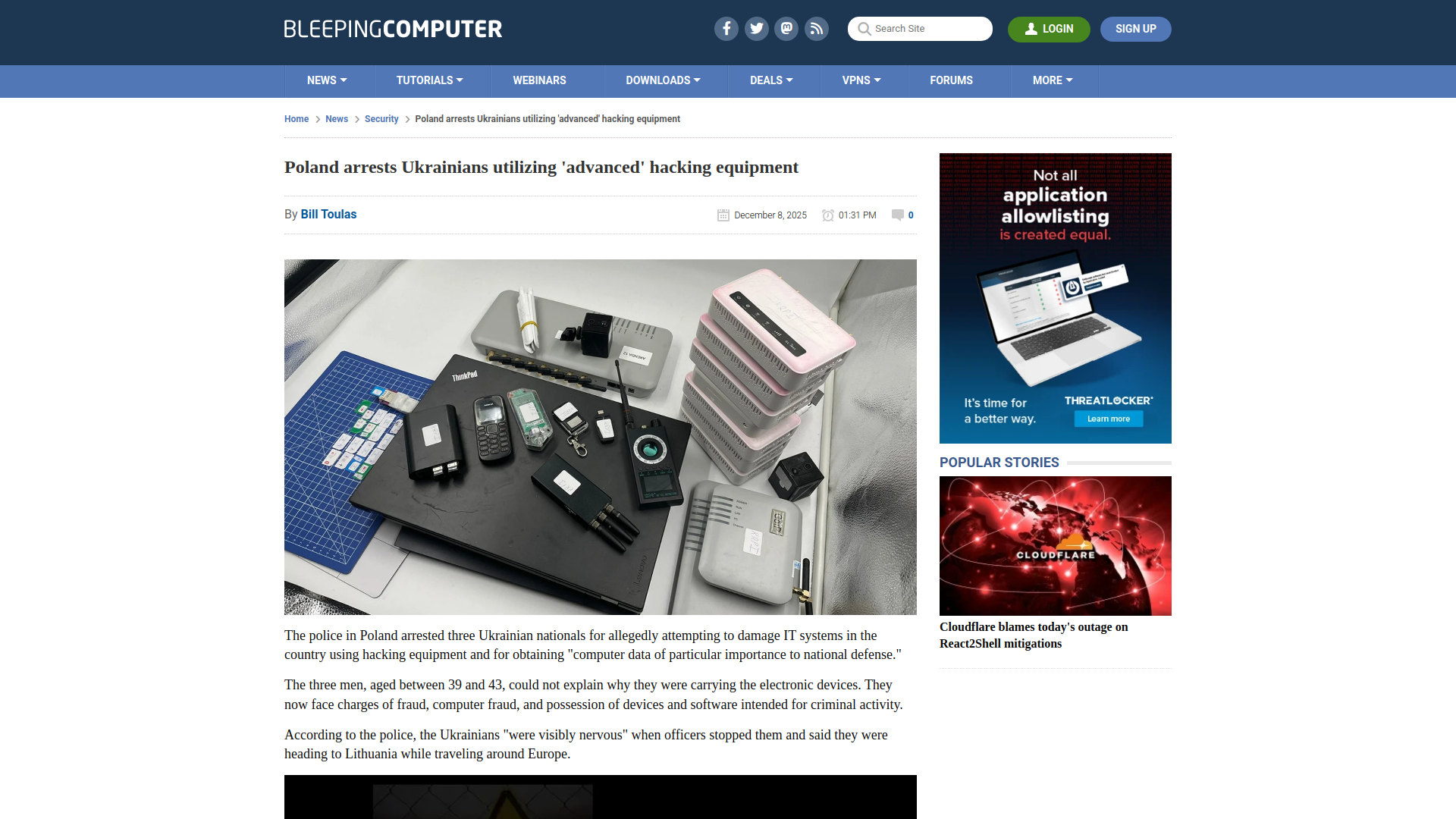 Poland arrests Ukrainians utilizing 'advanced' hacking equipment