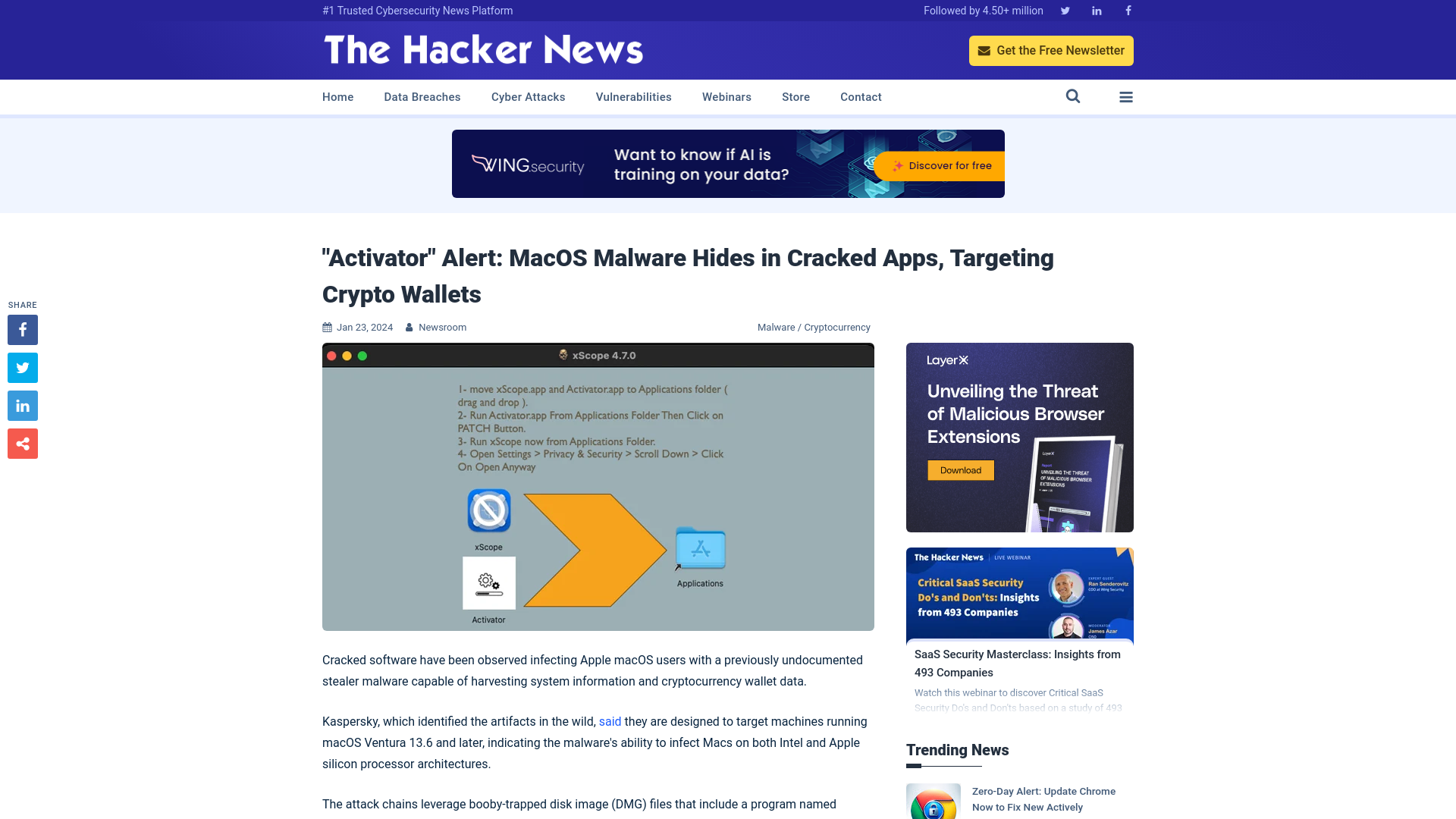 "Activator" Alert: MacOS Malware Hides in Cracked Apps, Targeting Crypto Wallets