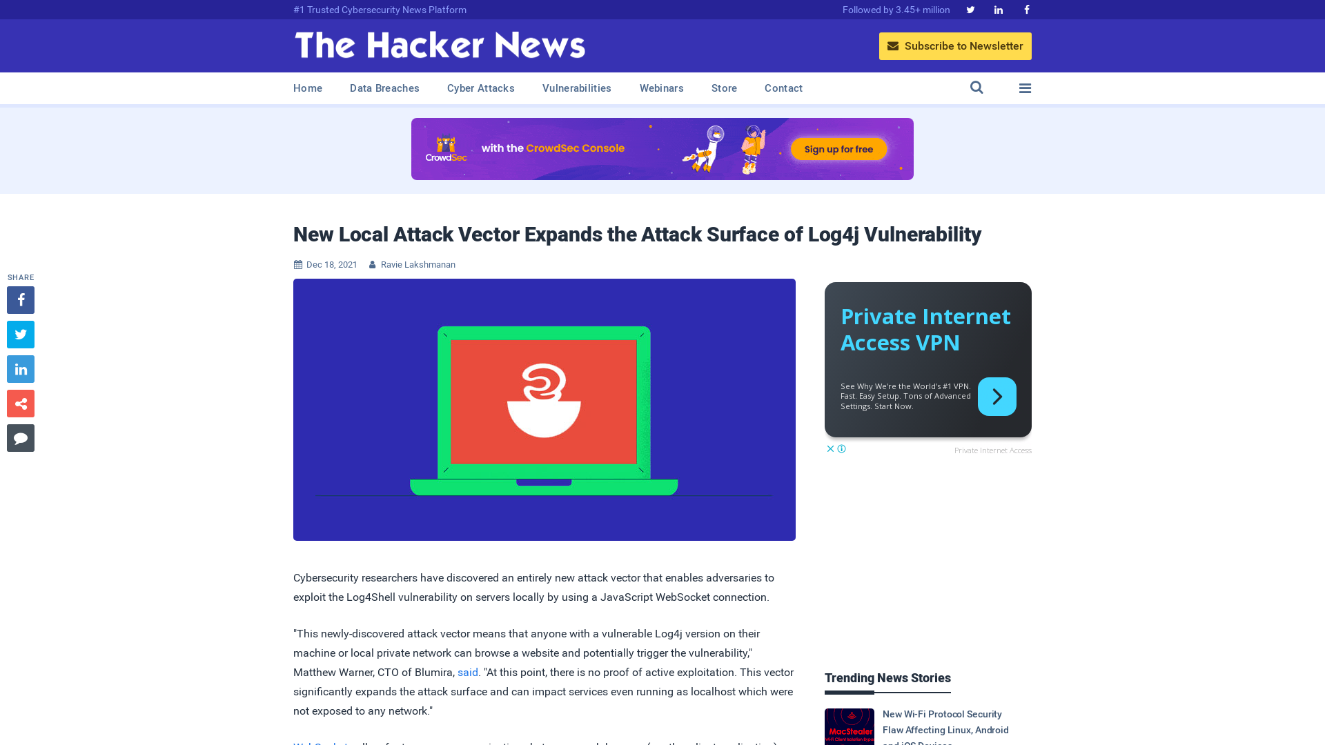 New Local Attack Vector Expands the Attack Surface of Log4j Vulnerability