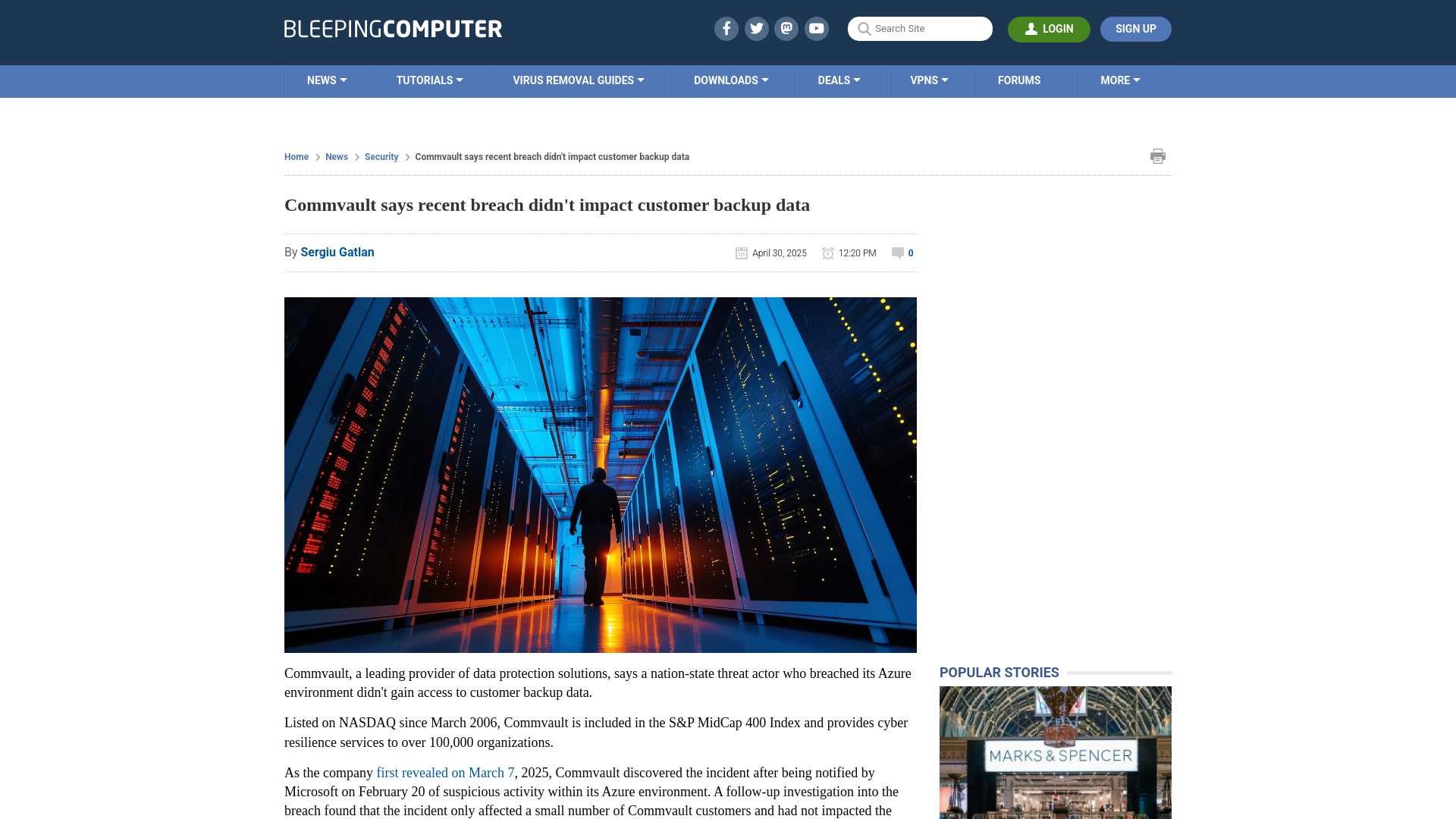 Commvault says recent breach didn't impact customer backup data