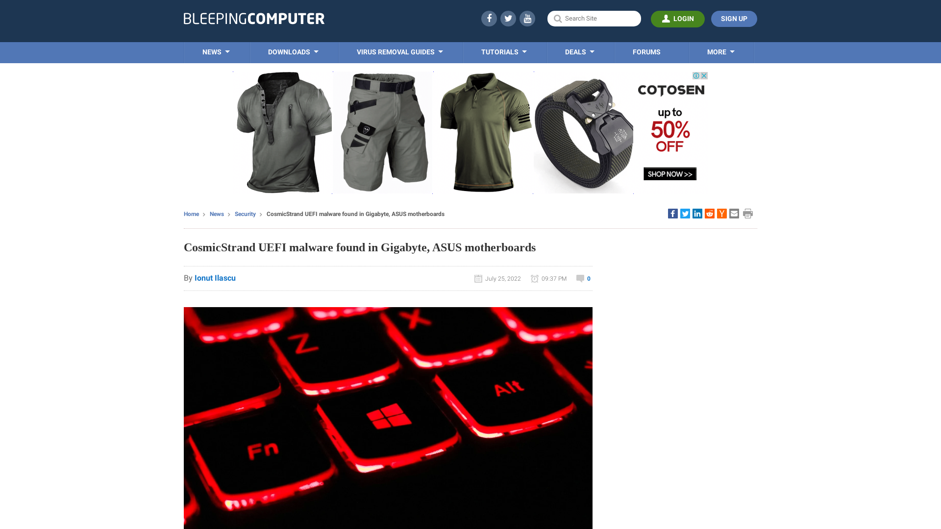 CosmicStrand UEFI malware found in Gigabyte, ASUS motherboards