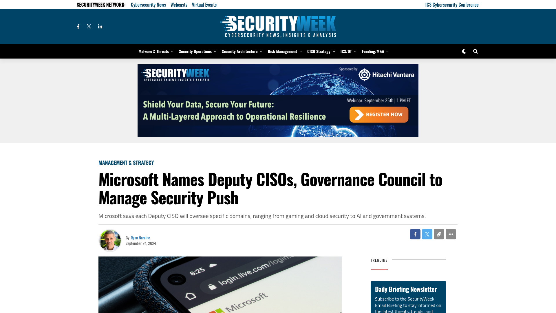 Microsoft Names Deputy CISOs, Governance Council to Manage Security Push  - SecurityWeek