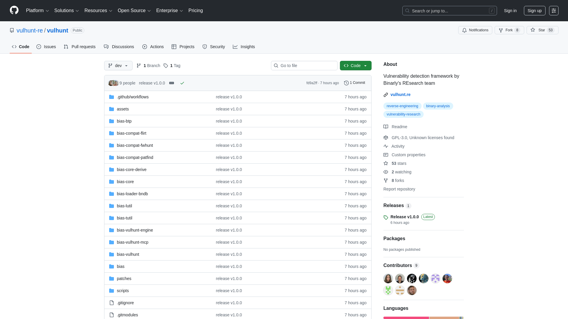 GitHub - vulhunt-re/vulhunt: Vulnerability detection framework by Binarly's REsearch team · GitHub